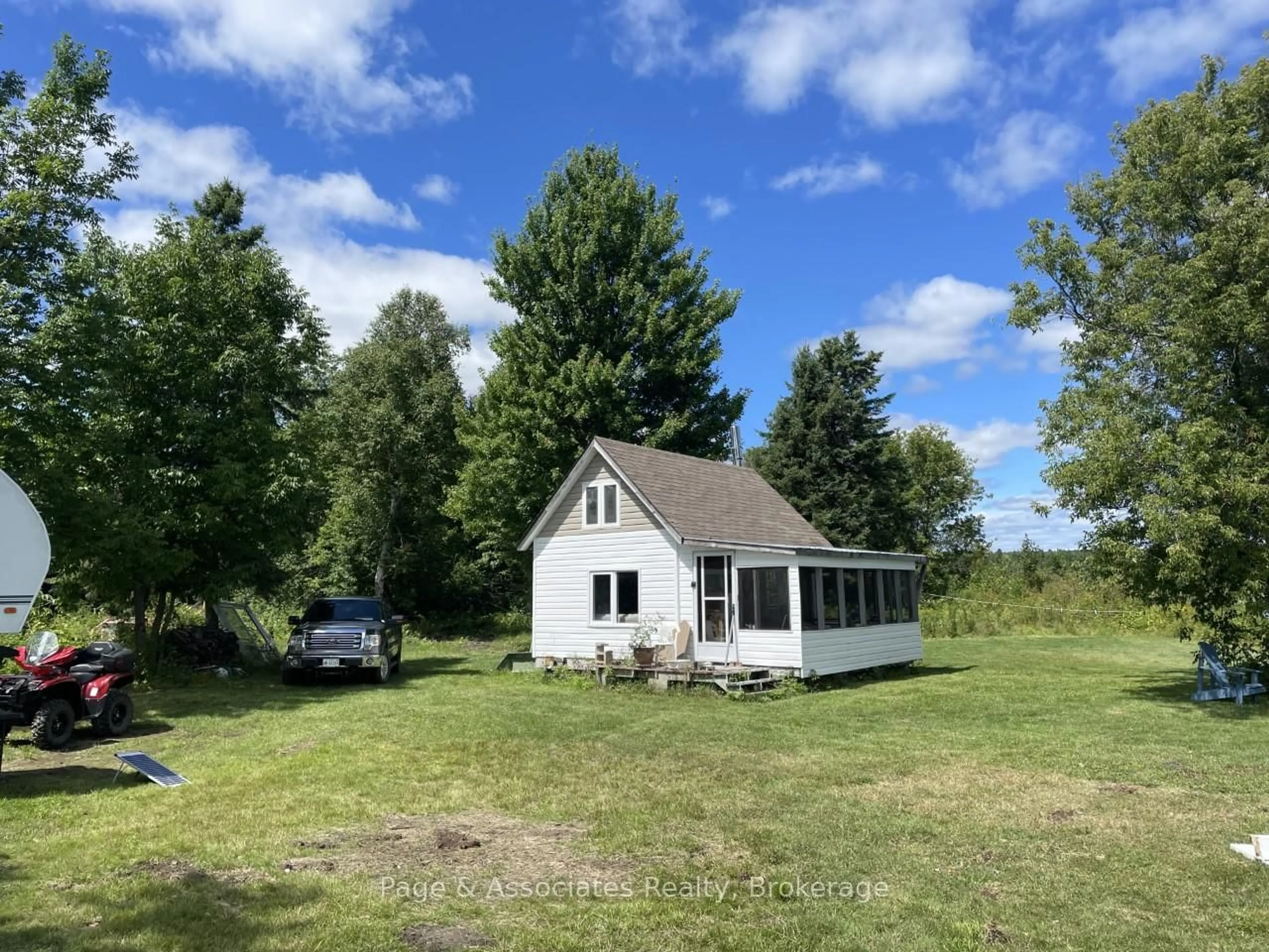 A pic from outside/outdoor area/front of a property/back of a property/a pic from drone, water/lake/river/ocean view for 44 DE L'ETANG Rd, West Nipissing Ontario P2B 2K7