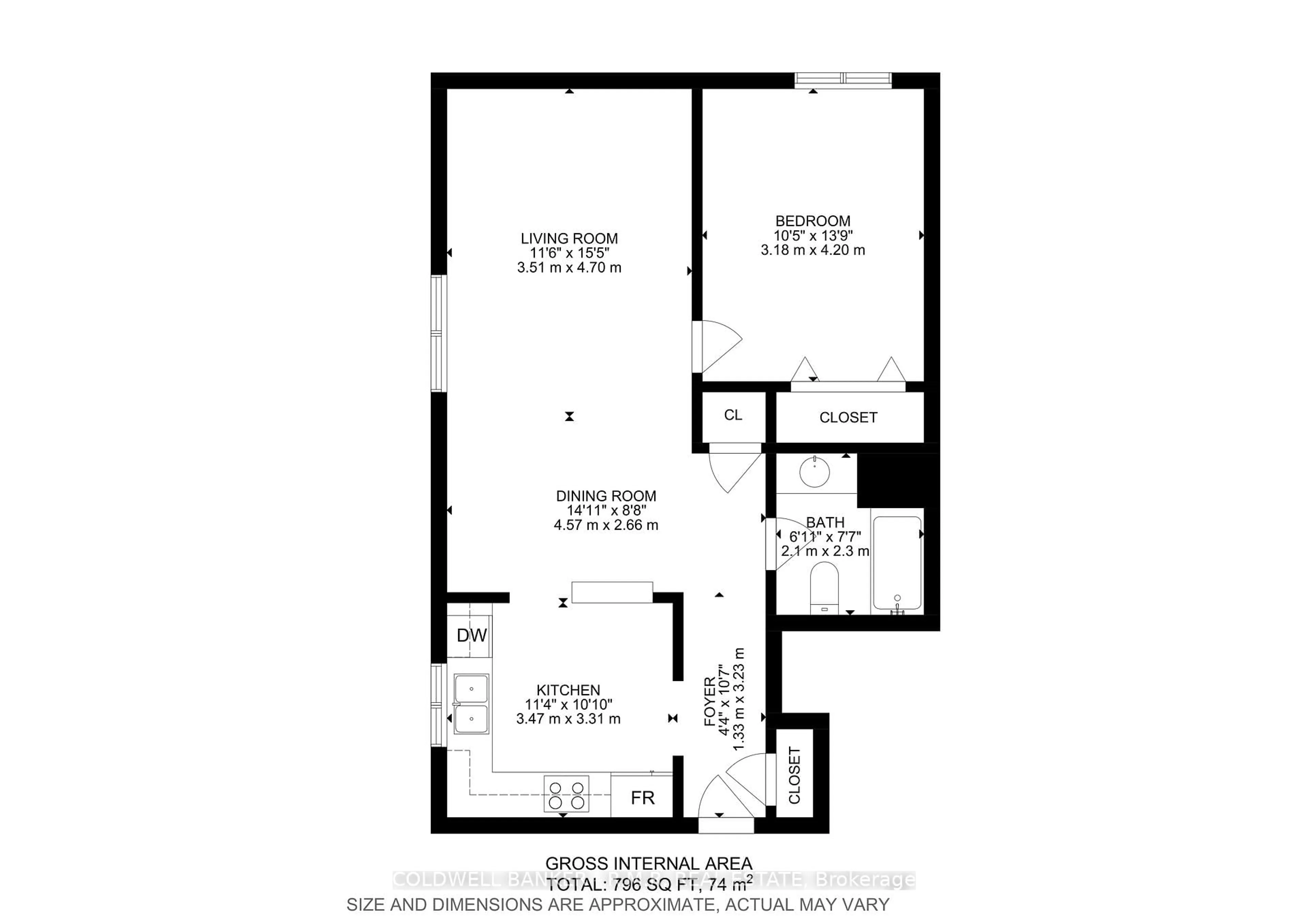 Floor plan for 26 Spencer St #201, Cobourg Ontario K9A 1C2