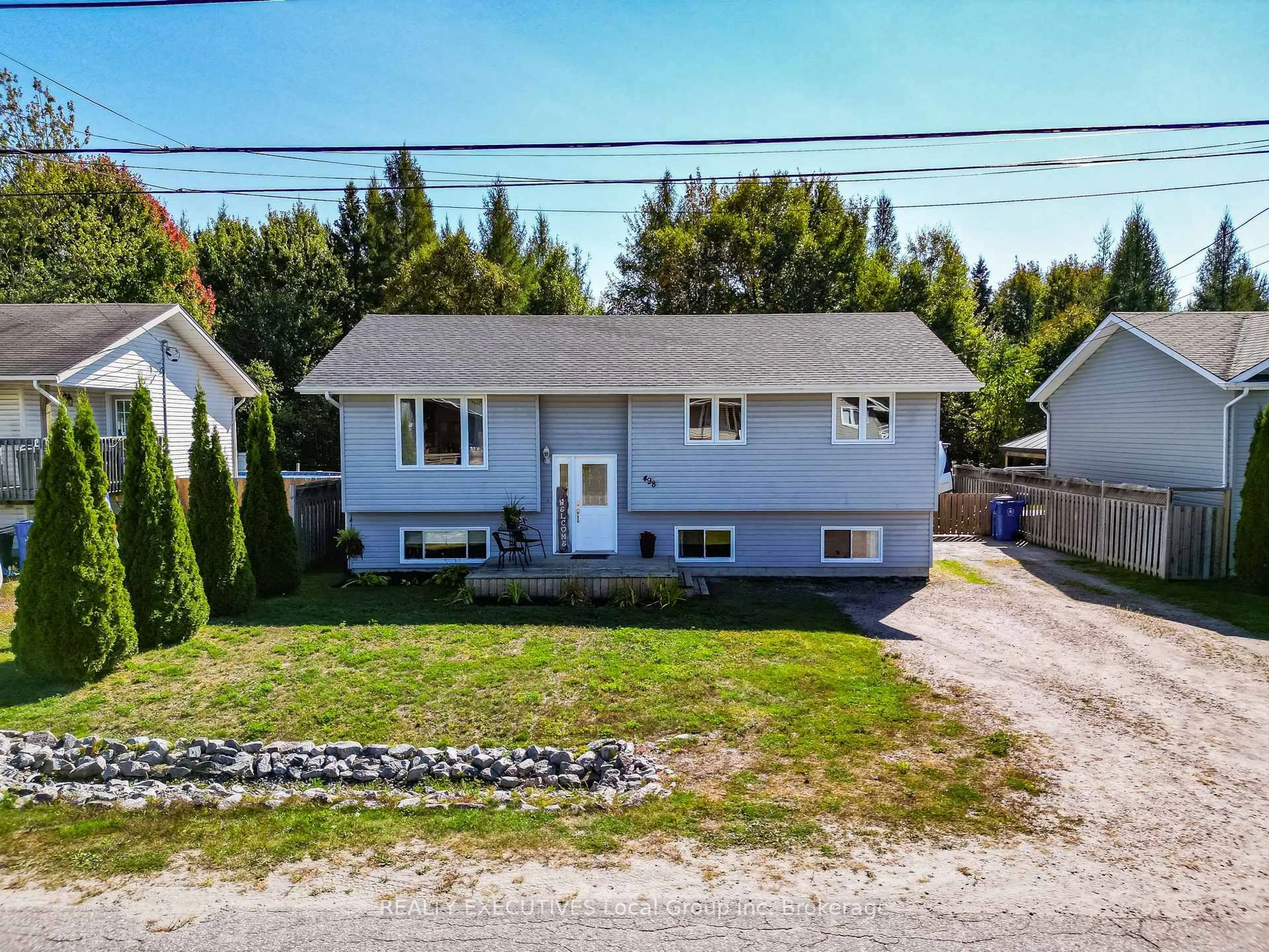 A pic from outside/outdoor area/front of a property/back of a property/a pic from drone, street for 498 Demers St, West Nipissing Ontario P2B 0A1