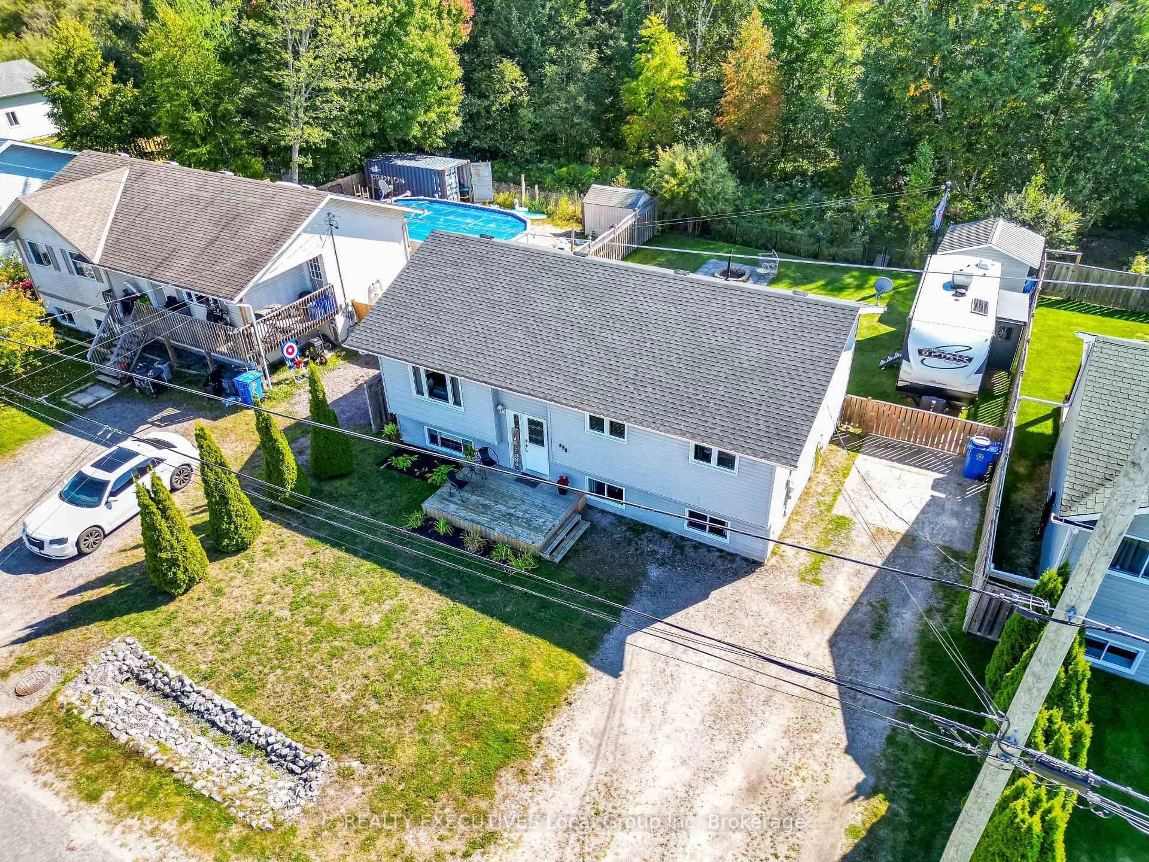 A pic from outside/outdoor area/front of a property/back of a property/a pic from drone, street for 498 Demers St, West Nipissing Ontario P2B 0A1