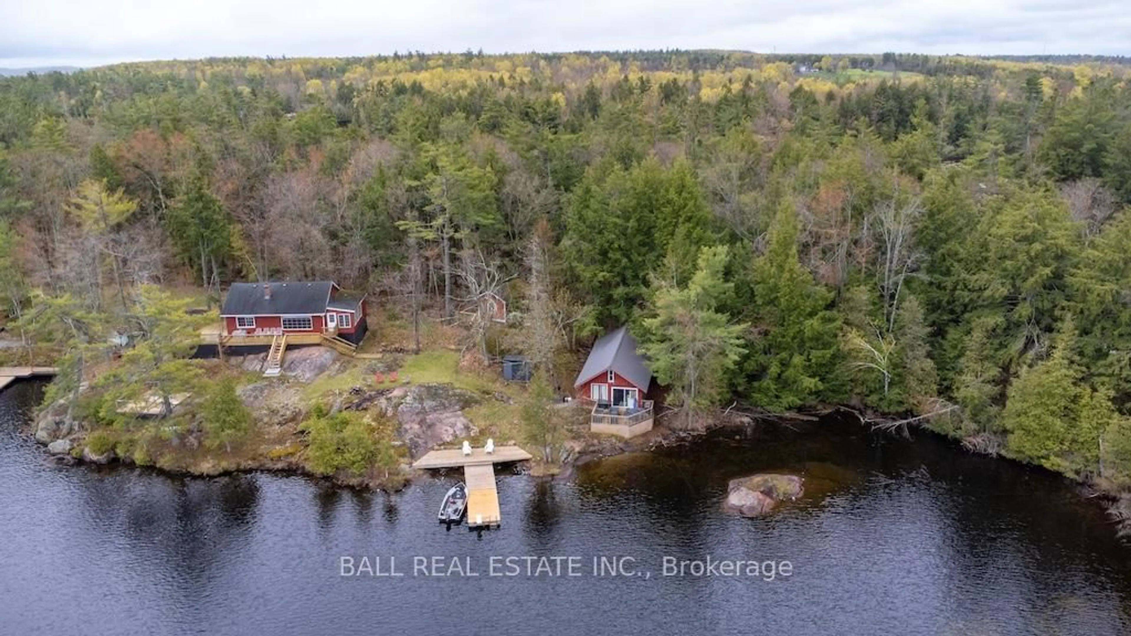 A pic from outside/outdoor area/front of a property/back of a property/a pic from drone, water/lake/river/ocean view for 926 Gilchrist Bay WAO, Douro-Dummer Ontario K0L 2H0