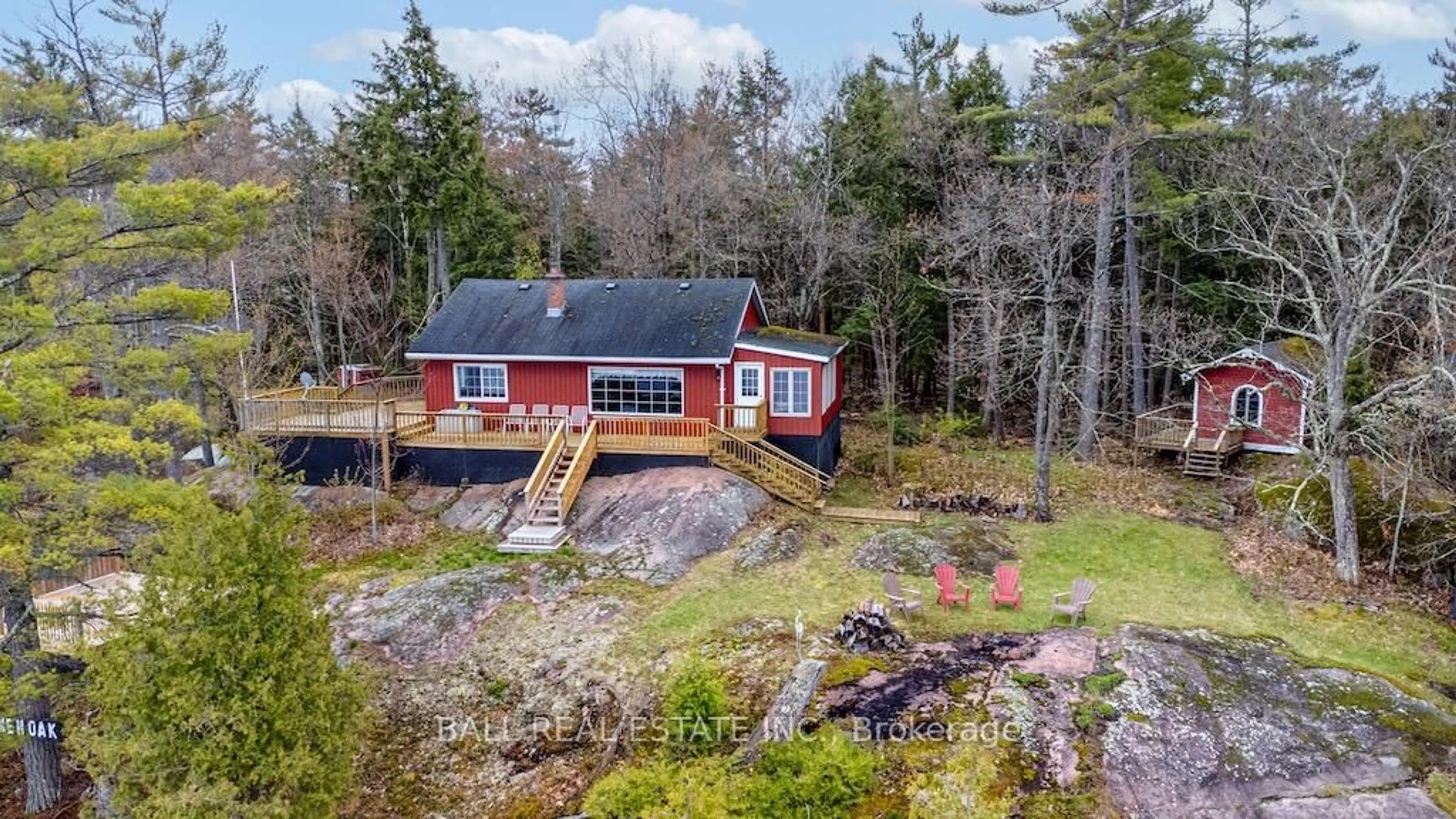A pic from outside/outdoor area/front of a property/back of a property/a pic from drone, water/lake/river/ocean view for 926 Gilchrist Bay WAO, Douro-Dummer Ontario K0L 2H0