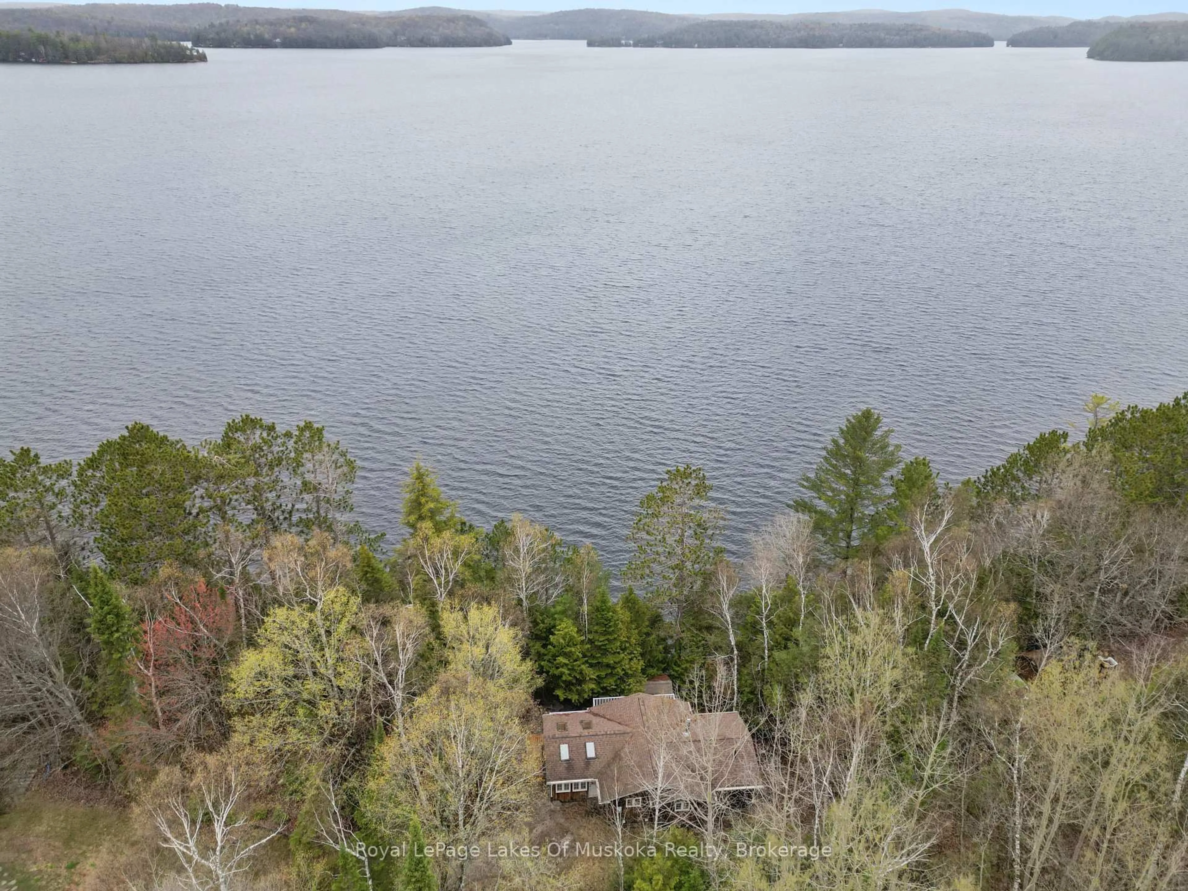 A pic from outside/outdoor area/front of a property/back of a property/a pic from drone, water/lake/river/ocean view for 4291 Kawagama Lake Rd, Algonquin Highlands Ontario P0A 1E0