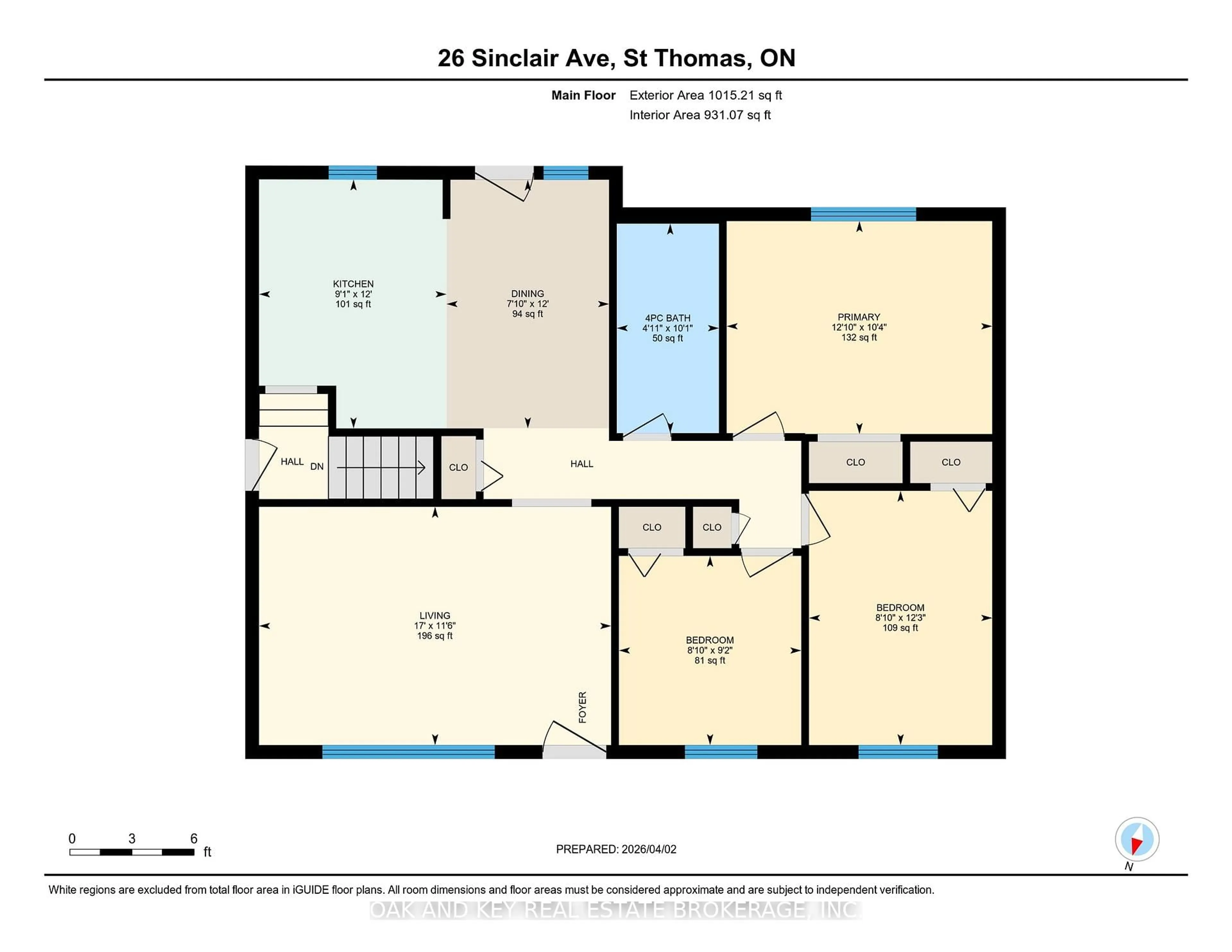 Floor plan for 26 Sinclair Ave, St. Thomas Ontario N5R 3A8