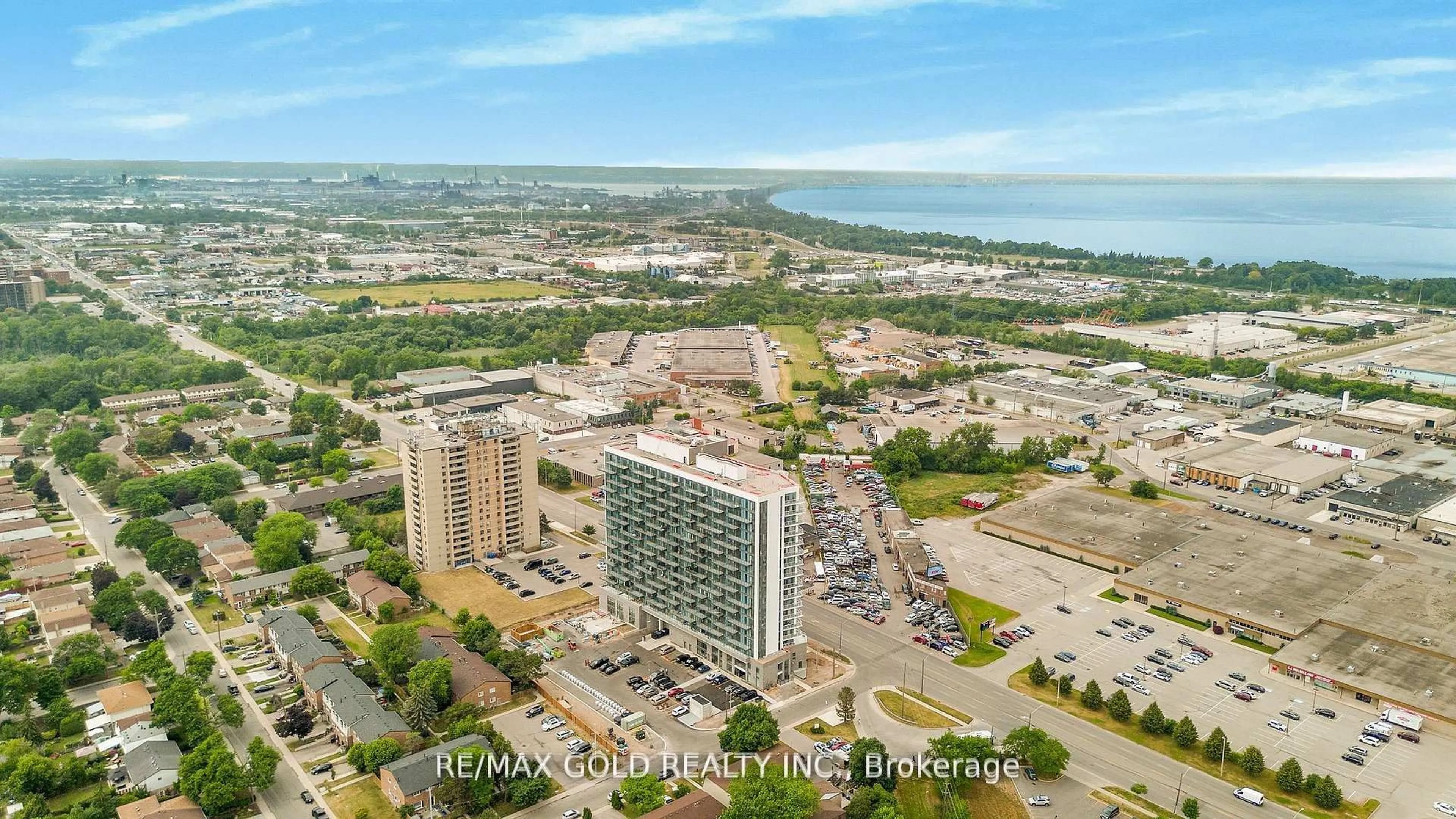A pic from outside/outdoor area/front of a property/back of a property/a pic from drone, city buildings view from balcony for 2782 Barton St #803, Hamilton Ontario L8E 0L3