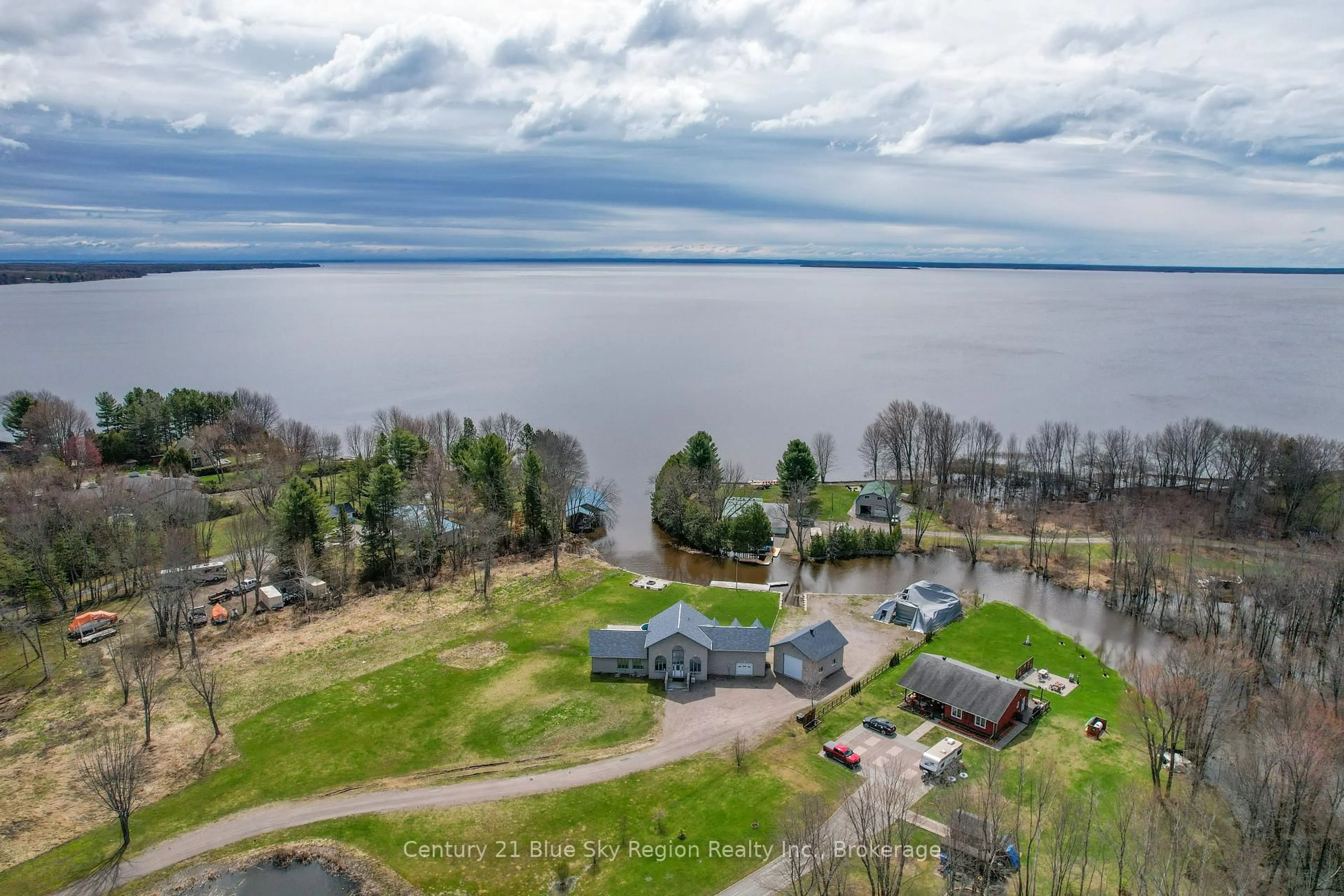 A pic from outside/outdoor area/front of a property/back of a property/a pic from drone, water/lake/river/ocean view for 488 MARLEAU Rd, West Nipissing Ontario P2B 2X2