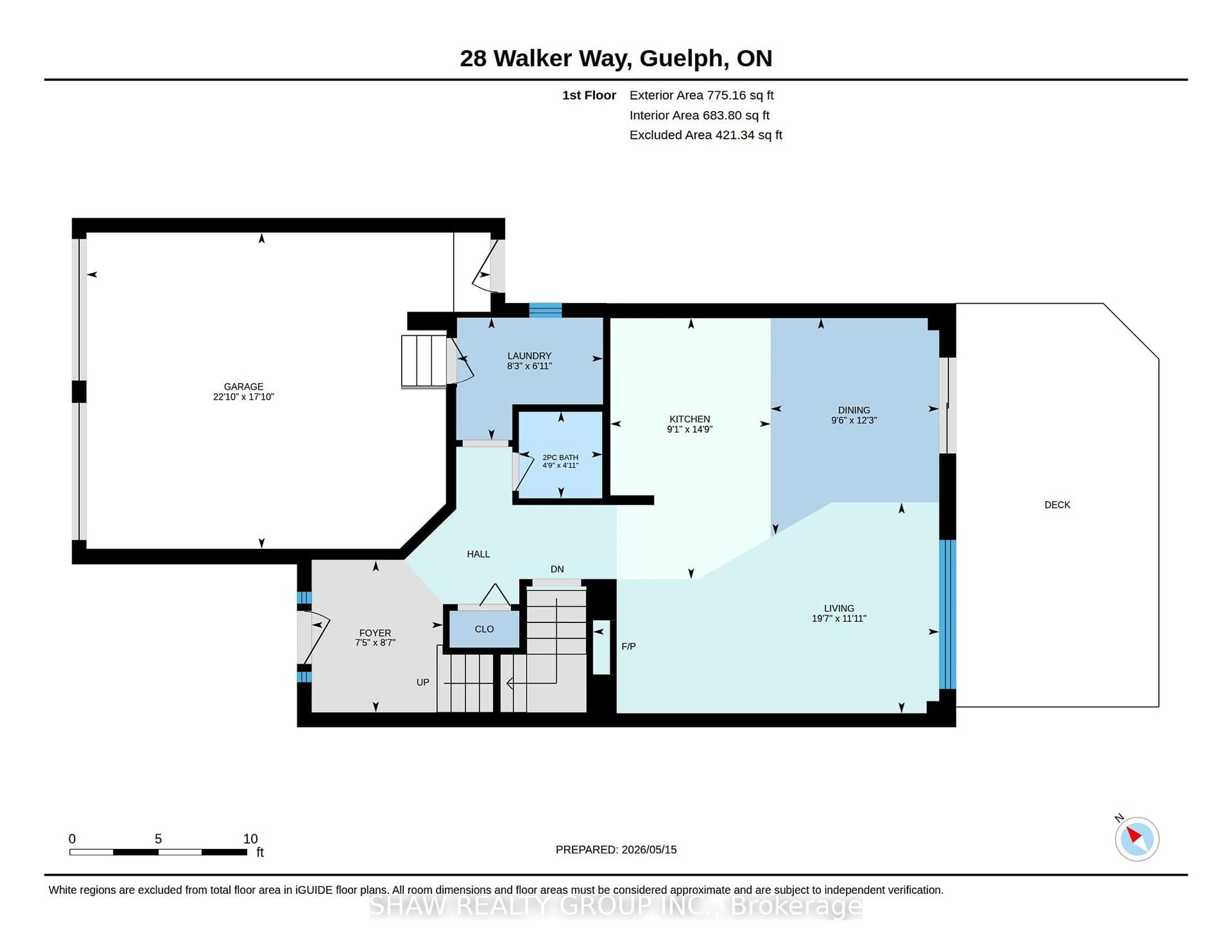 Floor plan for 28 Walker Way, Guelph Ontario N1L 1T7