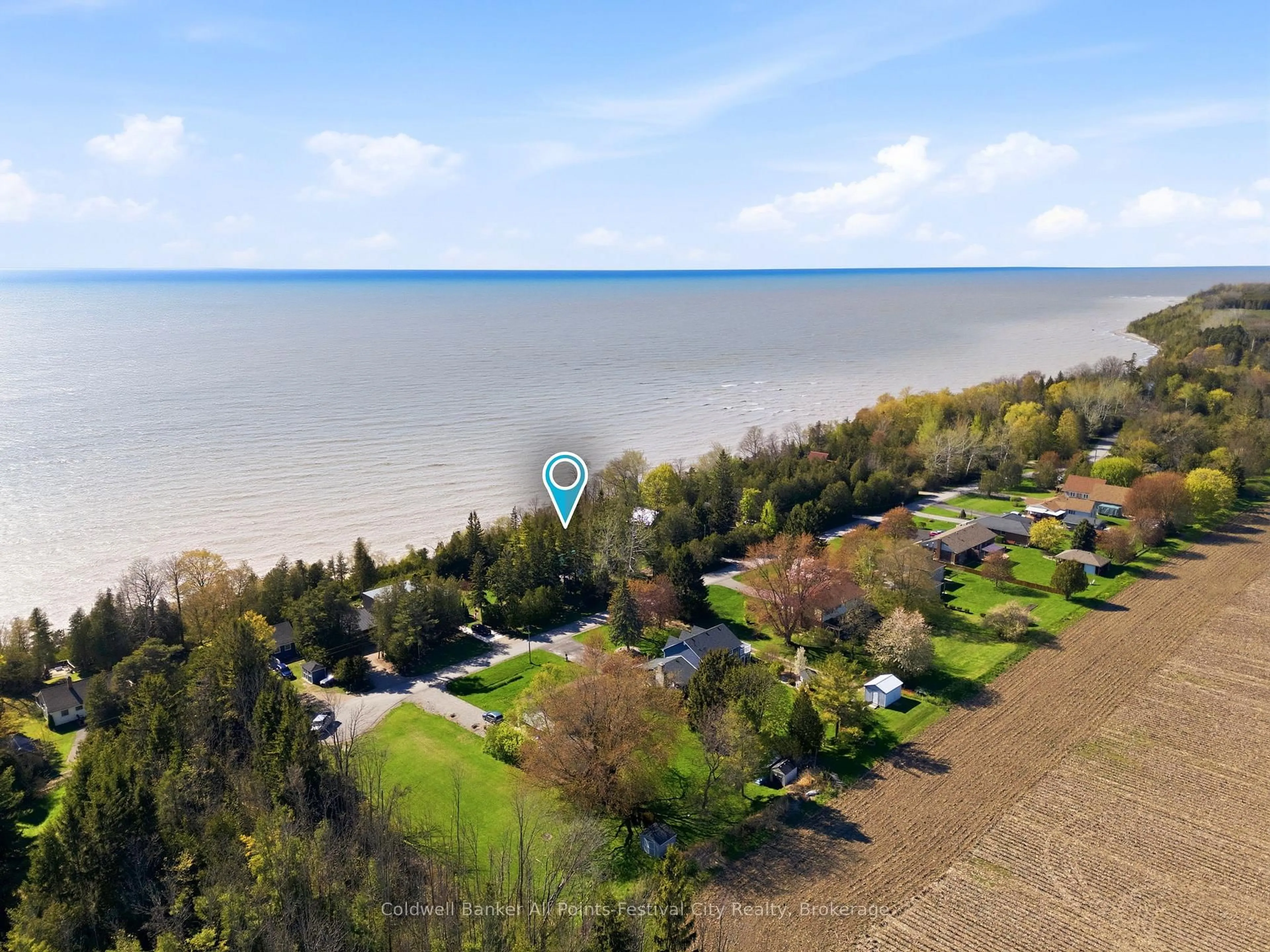 A pic from outside/outdoor area/front of a property/back of a property/a pic from drone, water/lake/river/ocean view for 79257 Fuller Dr, Central Huron Ontario N7A 3X8