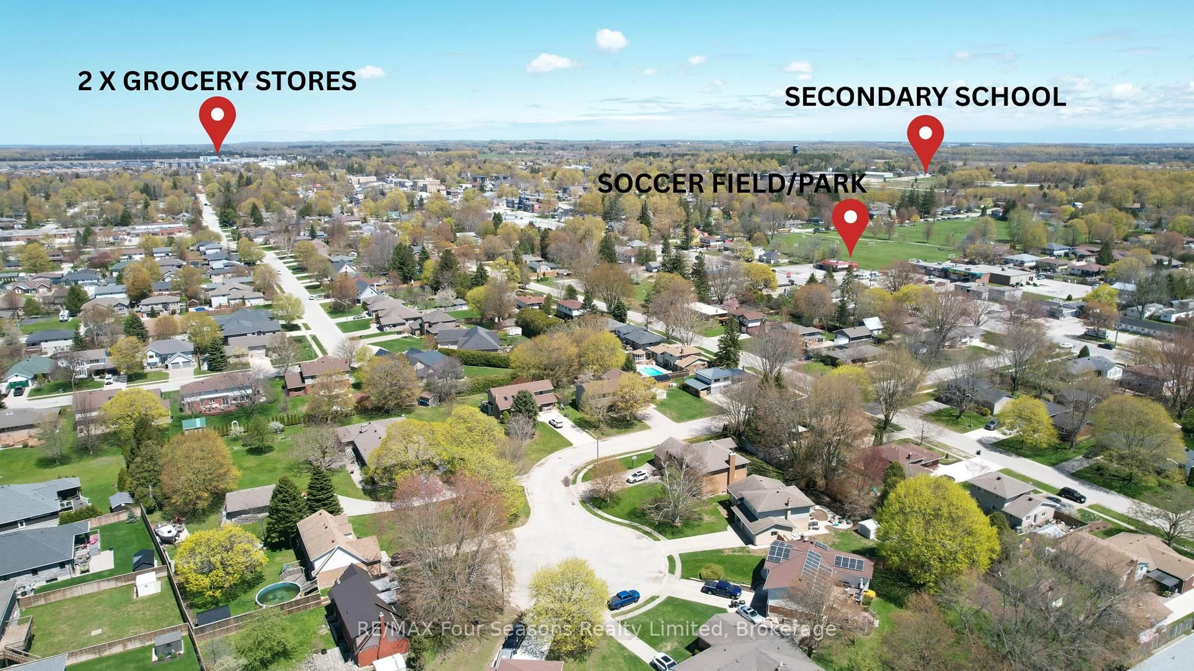 A pic from outside/outdoor area/front of a property/back of a property/a pic from drone, street for 325 Gingrich Cres, Saugeen Shores Ontario N0H 2C1