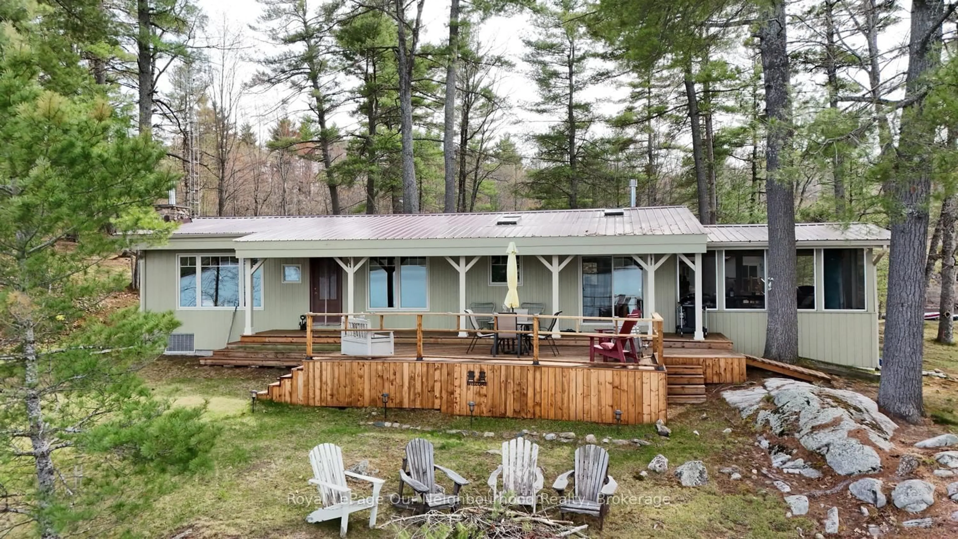 Patio, water/lake/river/ocean view for 823 Tangamong Rd, Limoges Ontario K0K 2M0