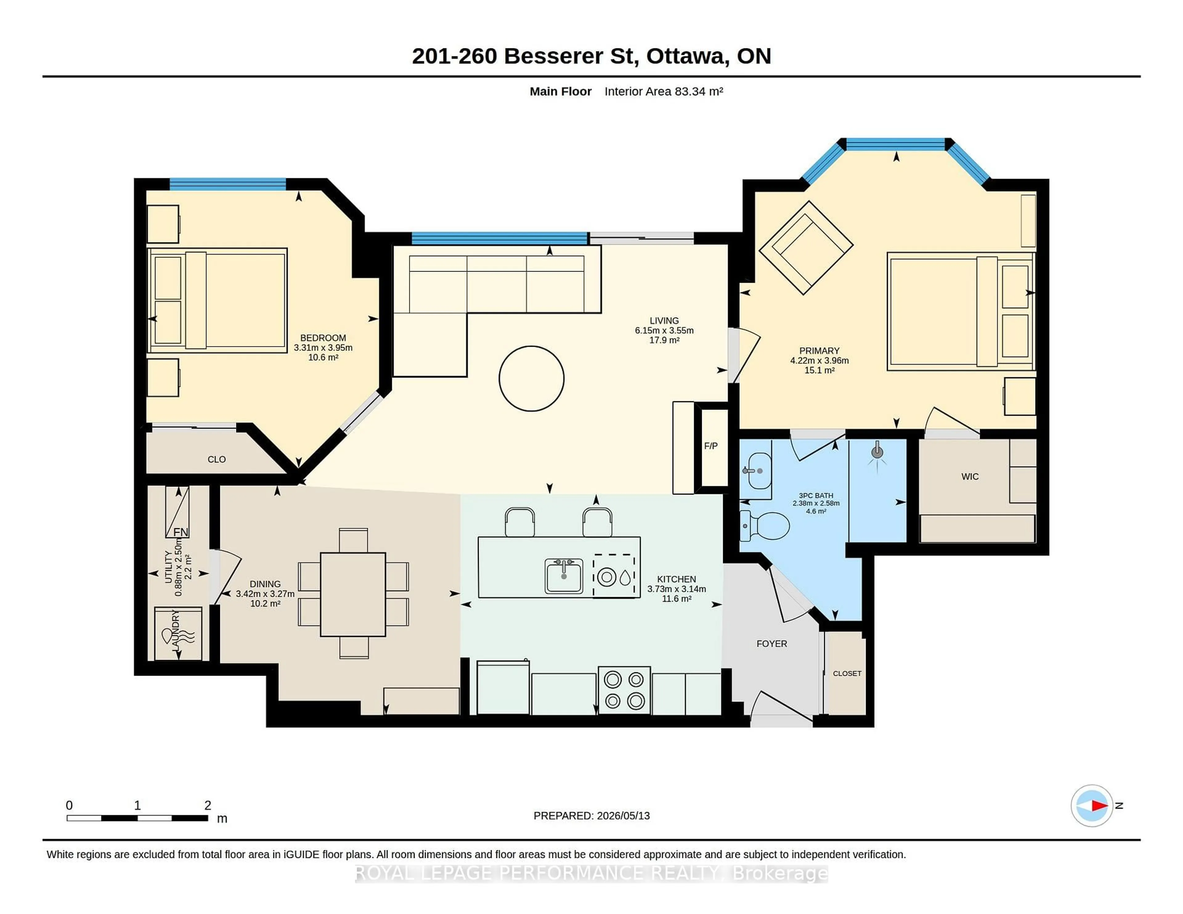 Floor plan for 260 Besserer St #201, Ottawa Ontario K1N 1J3