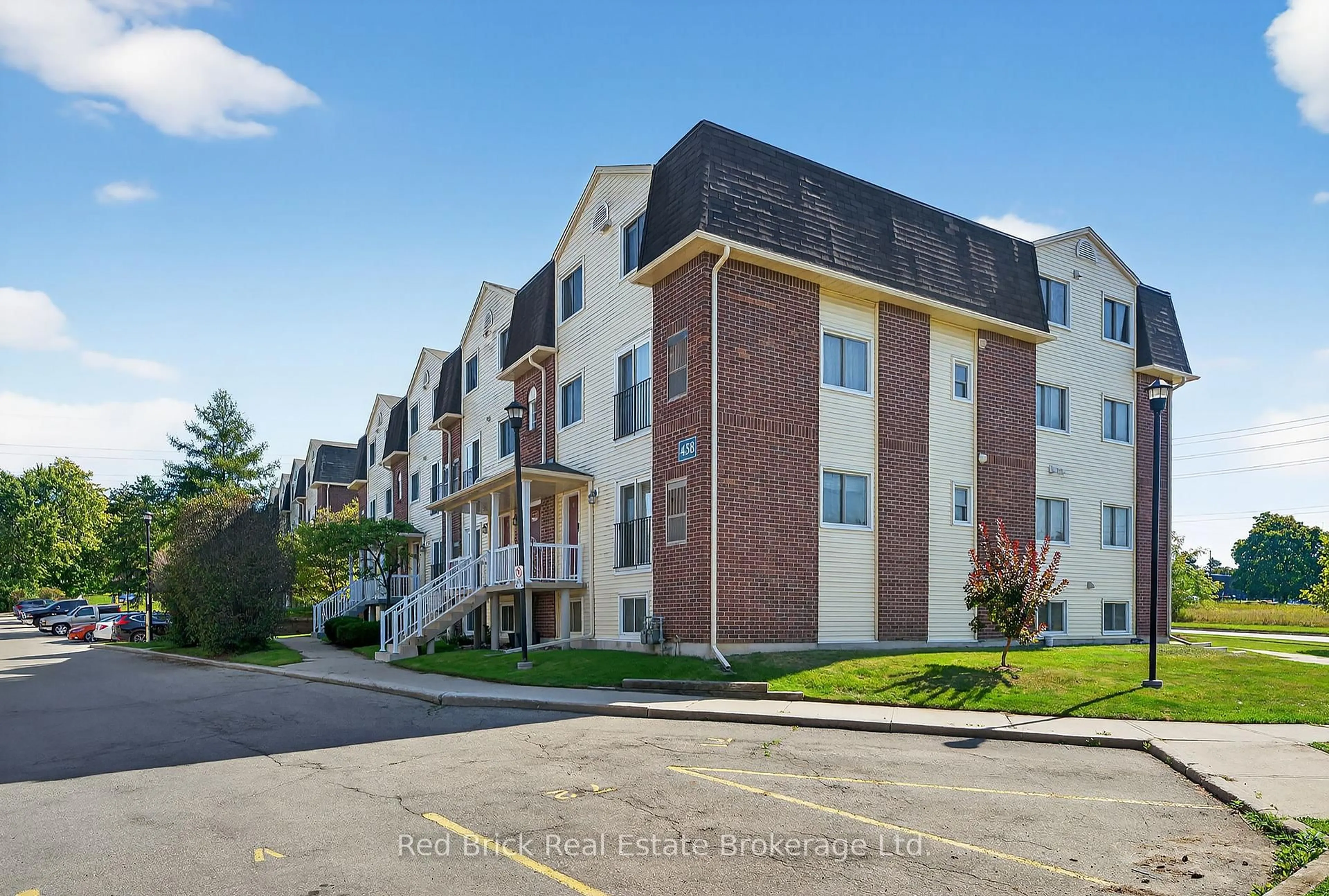 A pic from outside/outdoor area/front of a property/back of a property/a pic from drone, street for 458 Janefield Ave #221, Guelph Ontario N1G 4R8