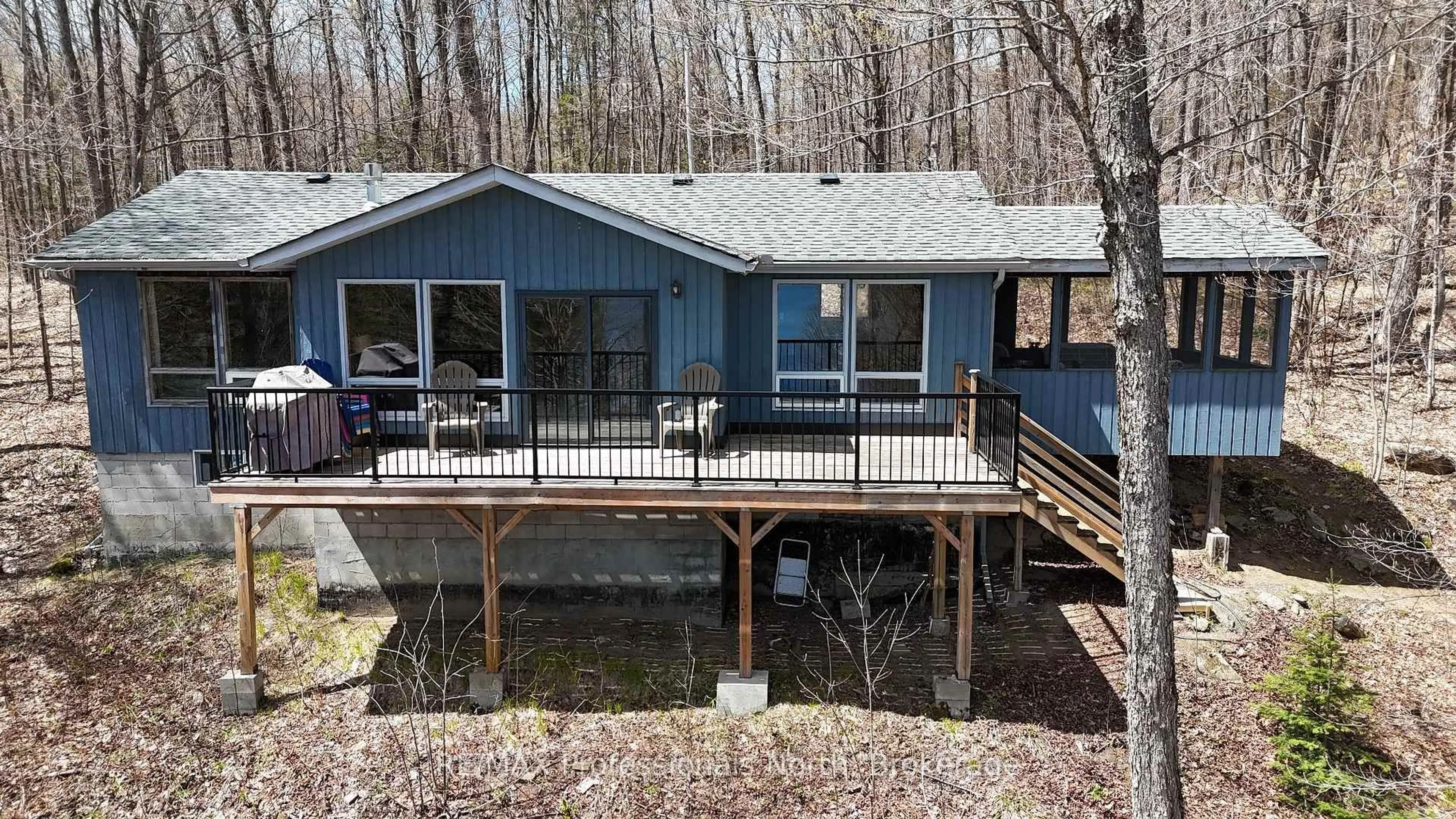 A pic from outside/outdoor area/front of a property/back of a property/a pic from drone, water/lake/river/ocean view for 1226 Hubbard & Montgomery Lane, Highlands East Ontario K0M 1S0