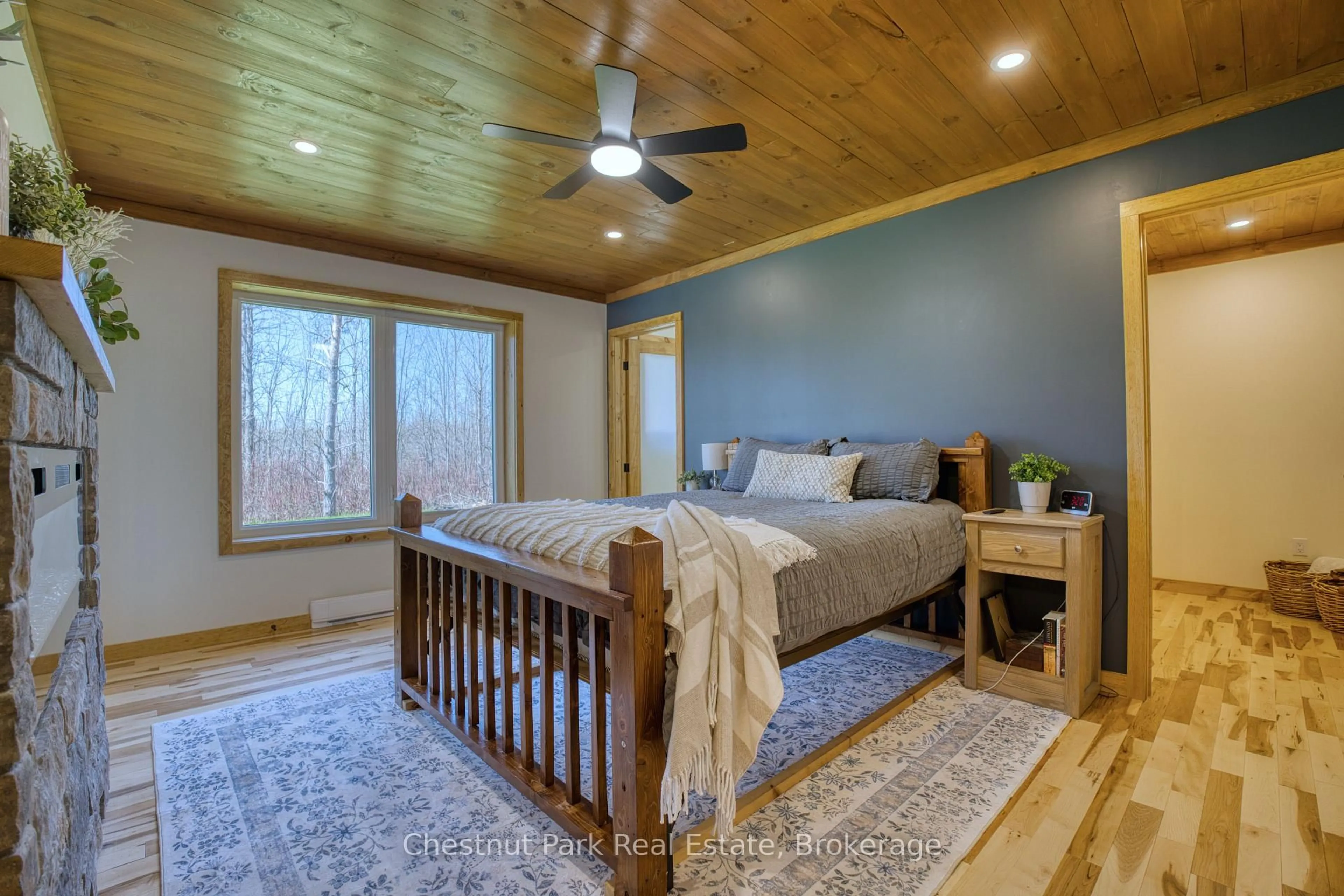 Bedroom with bed, wood/laminate floor for 23 Maple Dr, Northern Bruce Peninsula Ontario N0H 1Z0