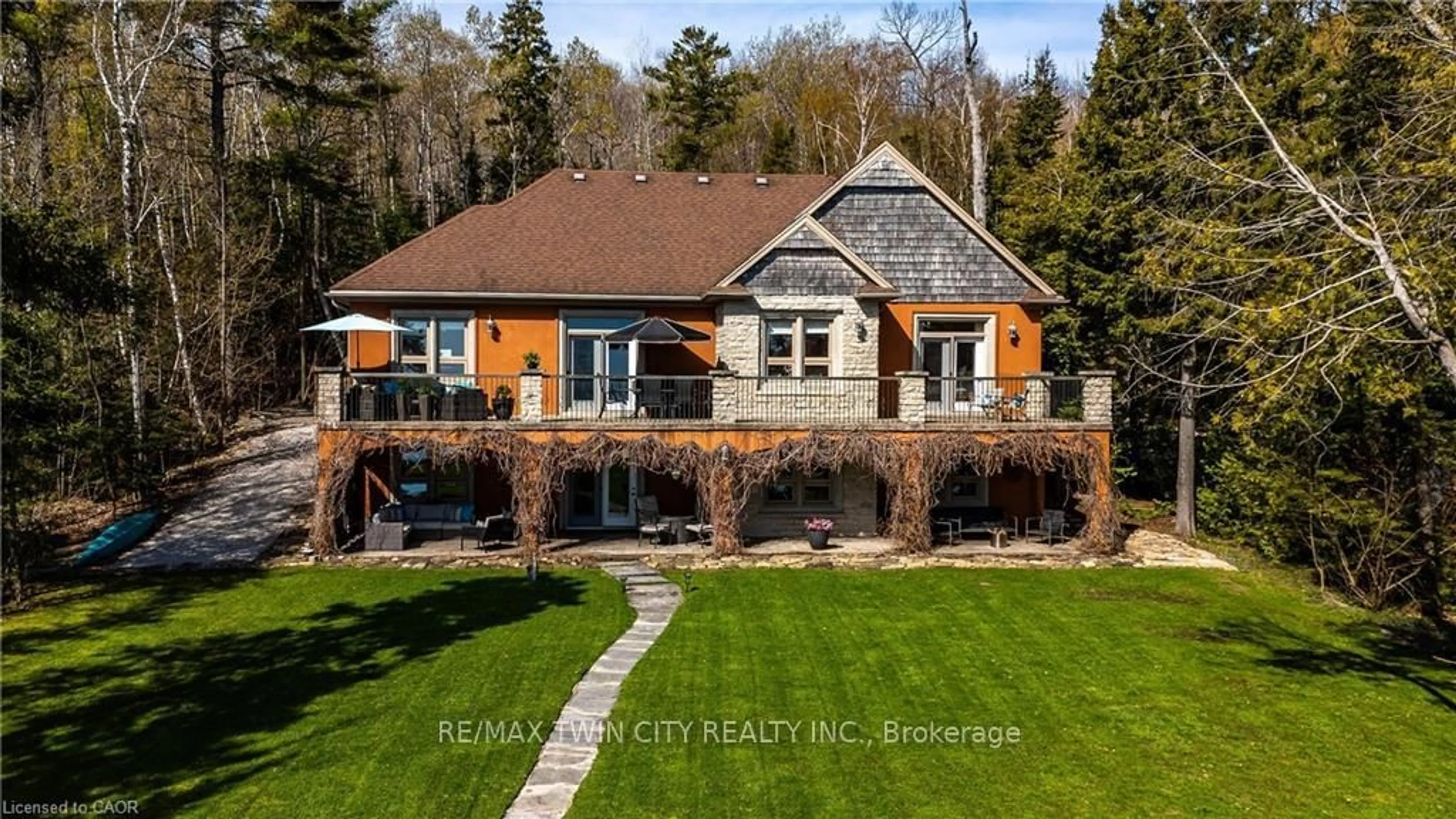 A pic from outside/outdoor area/front of a property/back of a property/a pic from drone, water/lake/river/ocean view for 504617 Grey Road 1, Georgian Bluffs Ontario N0H 2T0