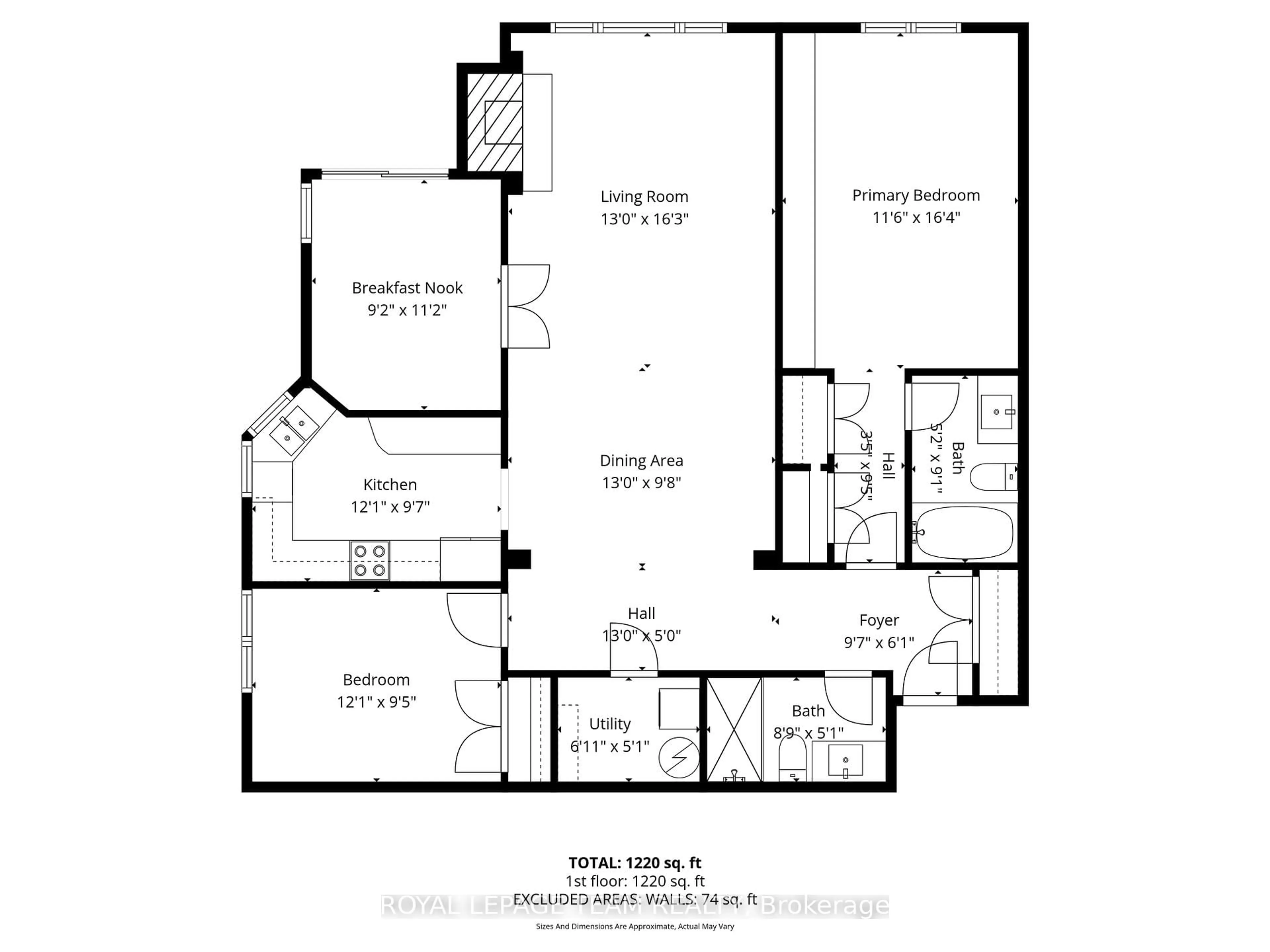 Floor plan for 499 Sunnyside Ave #107, Ottawa Ontario K1S 0S8