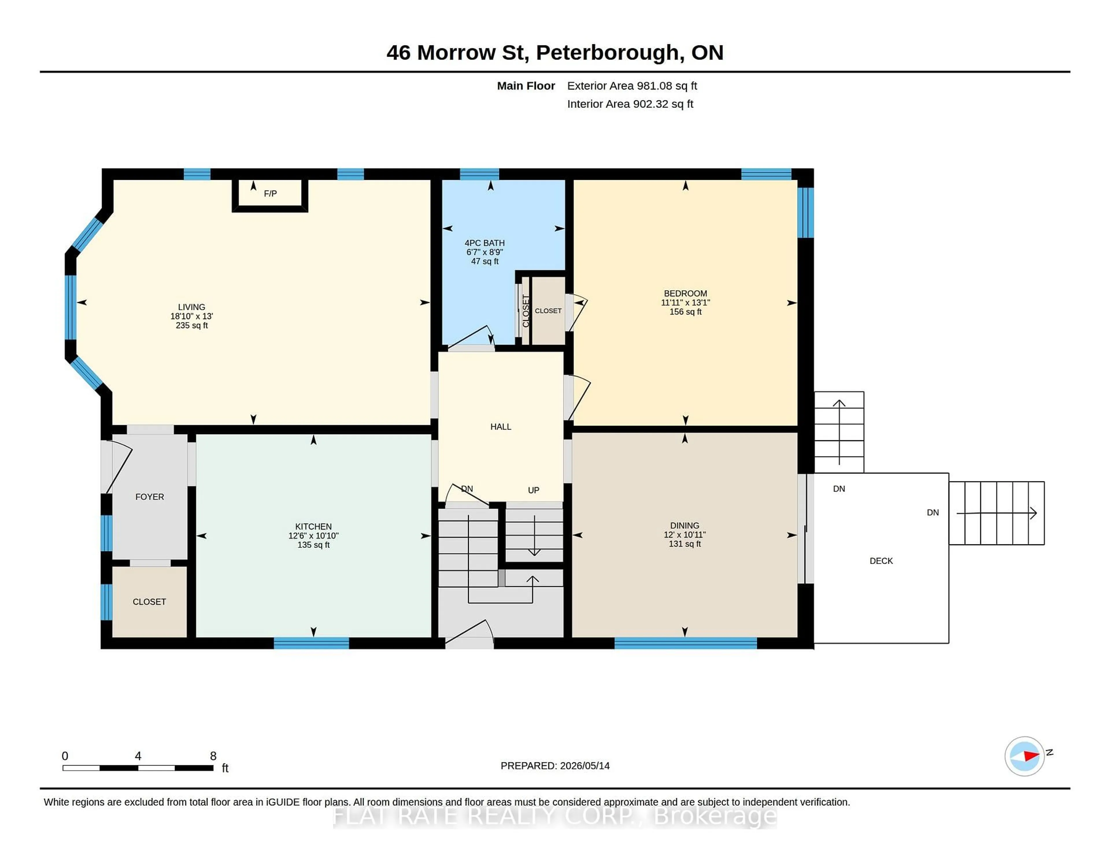 Floor plan for 46 Morrow St, Peterborough Ontario K9J 1X3
