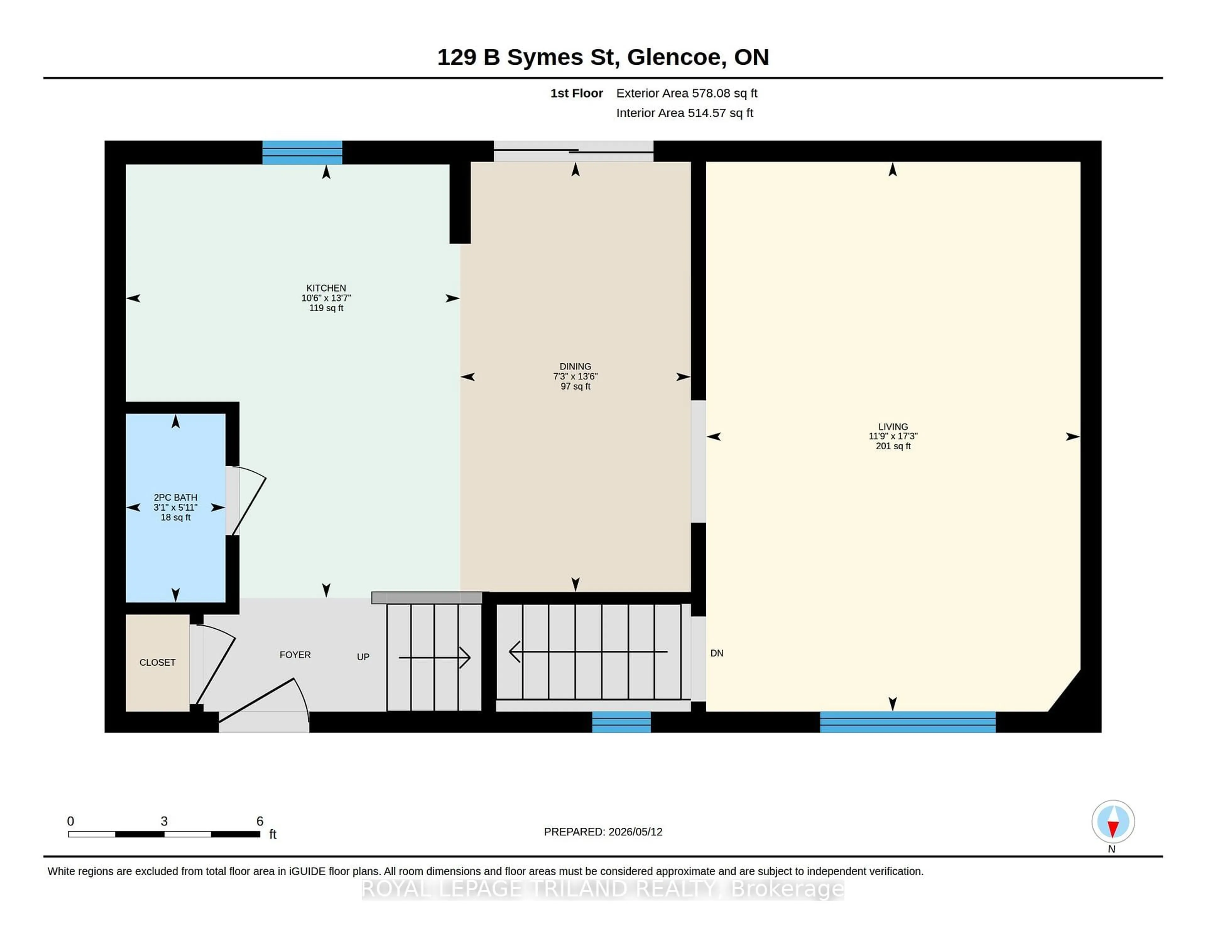 Floor plan for 129 SYMES St #B, Southwest Middlesex Ontario N0L 1M0