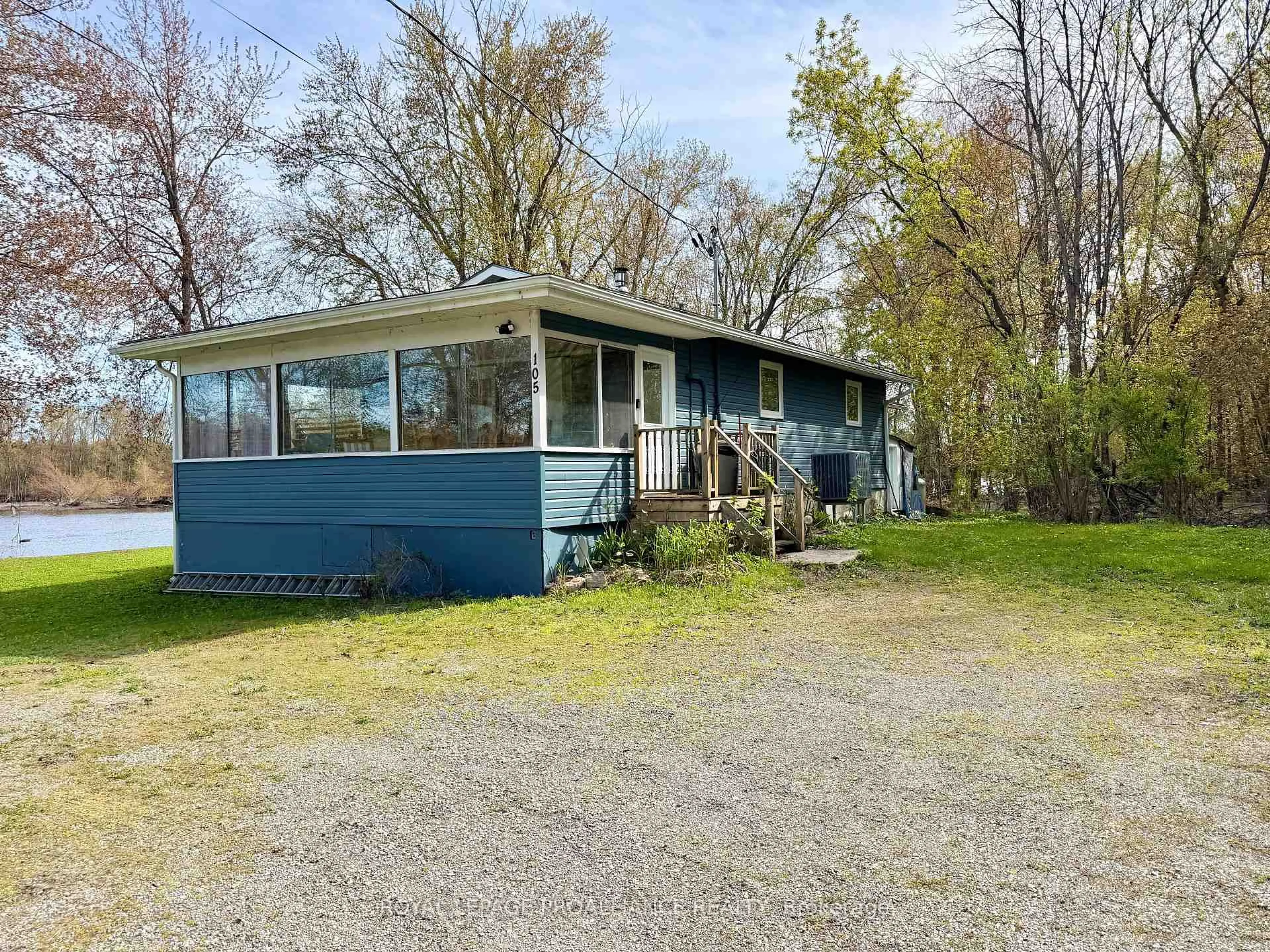 A pic from outside/outdoor area/front of a property/back of a property/a pic from drone, water/lake/river/ocean view for 105 Sanctuary Lane, Quinte West Ontario K0K 2B0