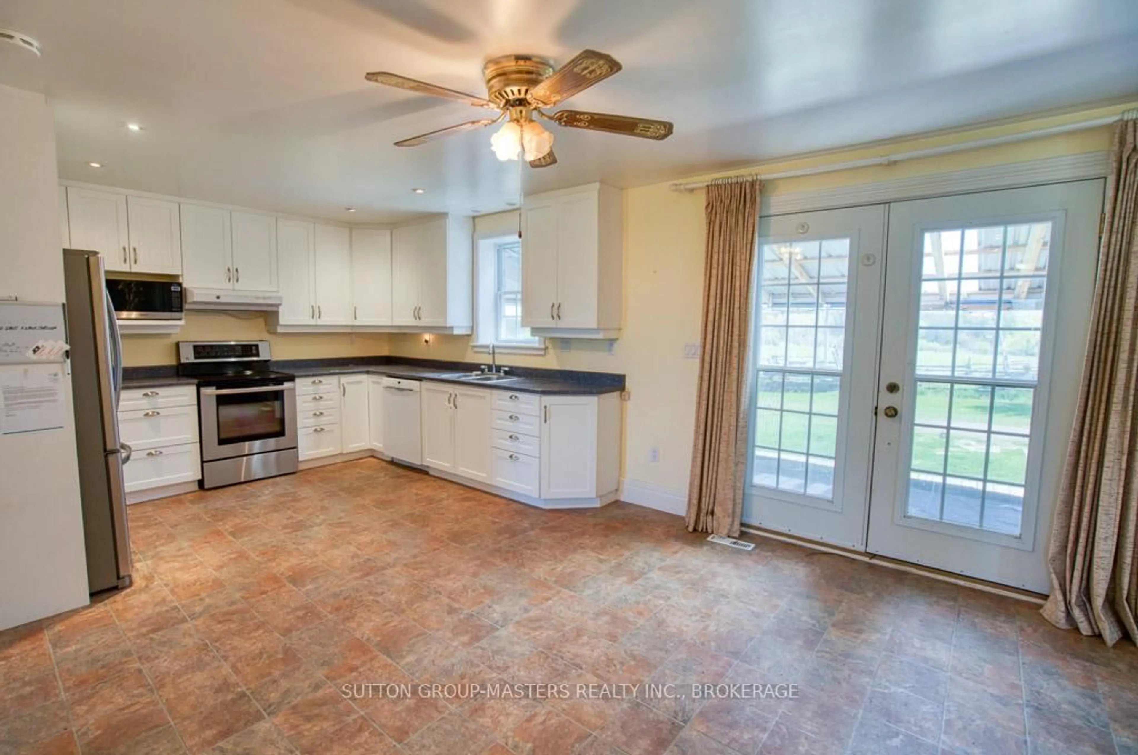 Open concept kitchen, ceramic/tile floor for 1374 Bethel Rd, Yarker Ontario K0K 3N0