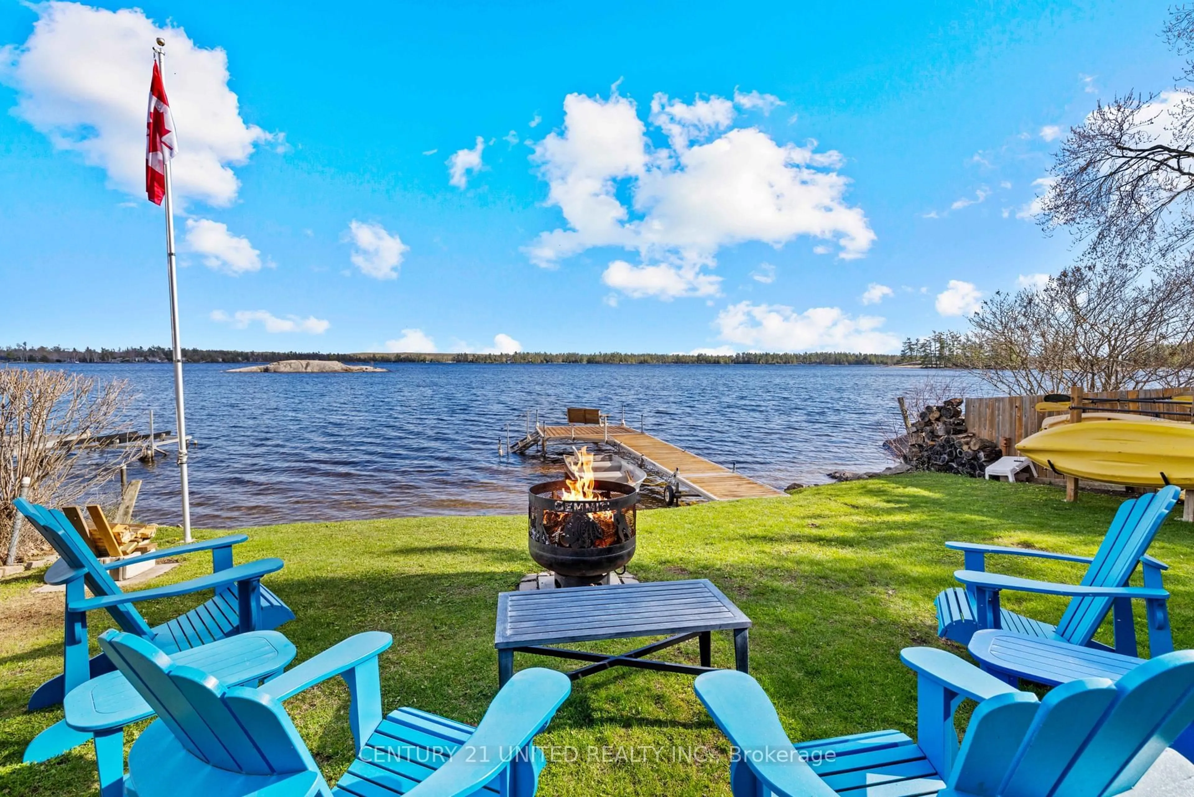 Patio, water/lake/river/ocean view for 31 Fire Route 28, North Kawartha Ontario K0L 2H0
