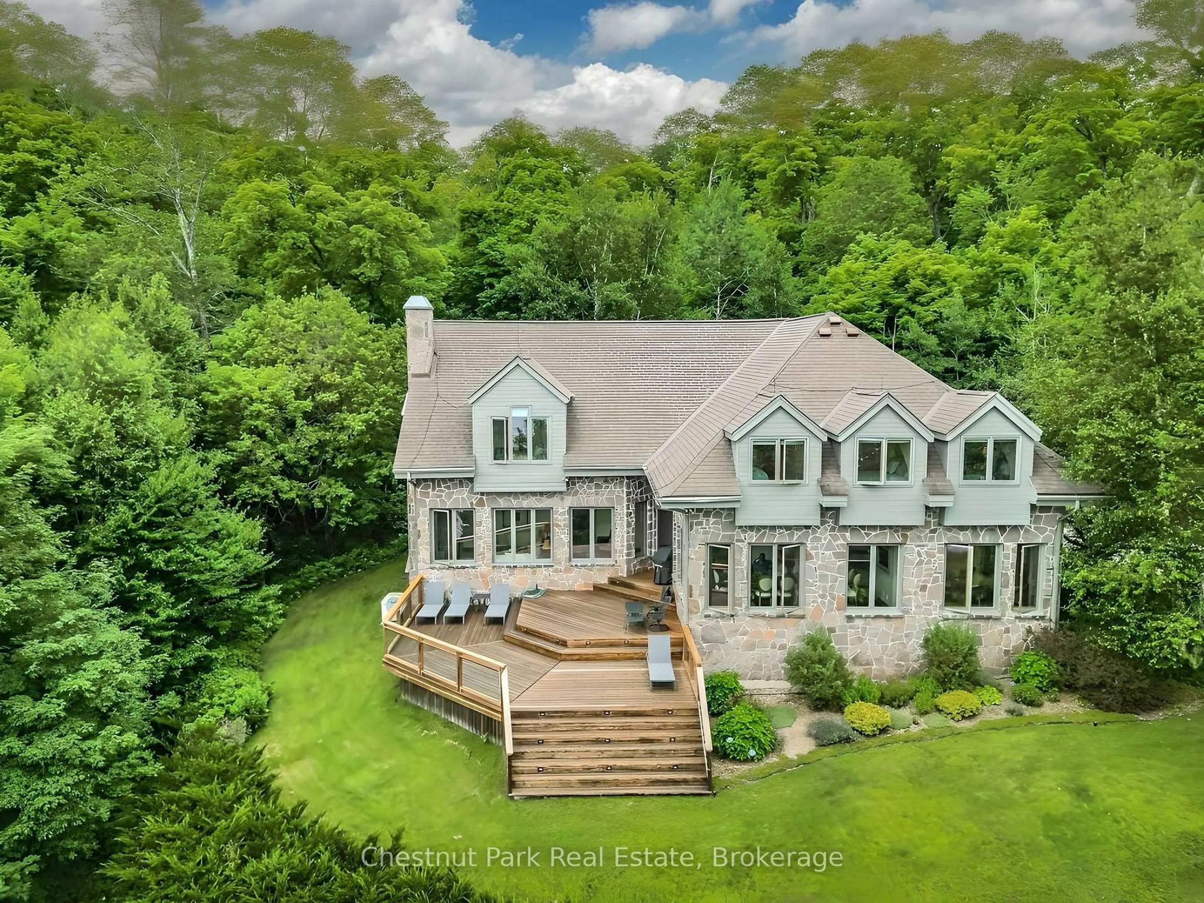 A pic from outside/outdoor area/front of a property/back of a property/a pic from drone, water/lake/river/ocean view for 68 SHOEBOTTOM Rd, Seguin Ontario P2A 0B2