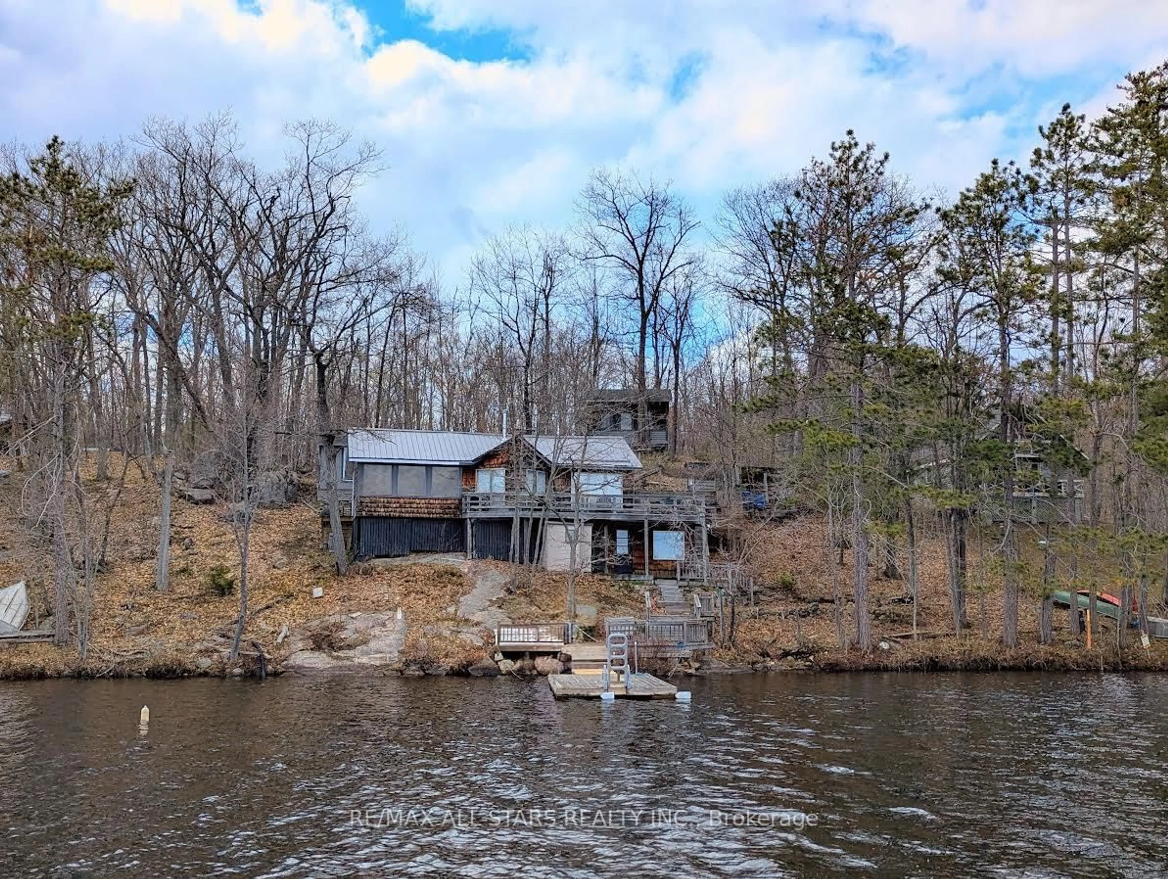 A pic from outside/outdoor area/front of a property/back of a property/a pic from drone, water/lake/river/ocean view for 754 Loucks Lake Wao, North Kawartha Ontario K0L 1A0