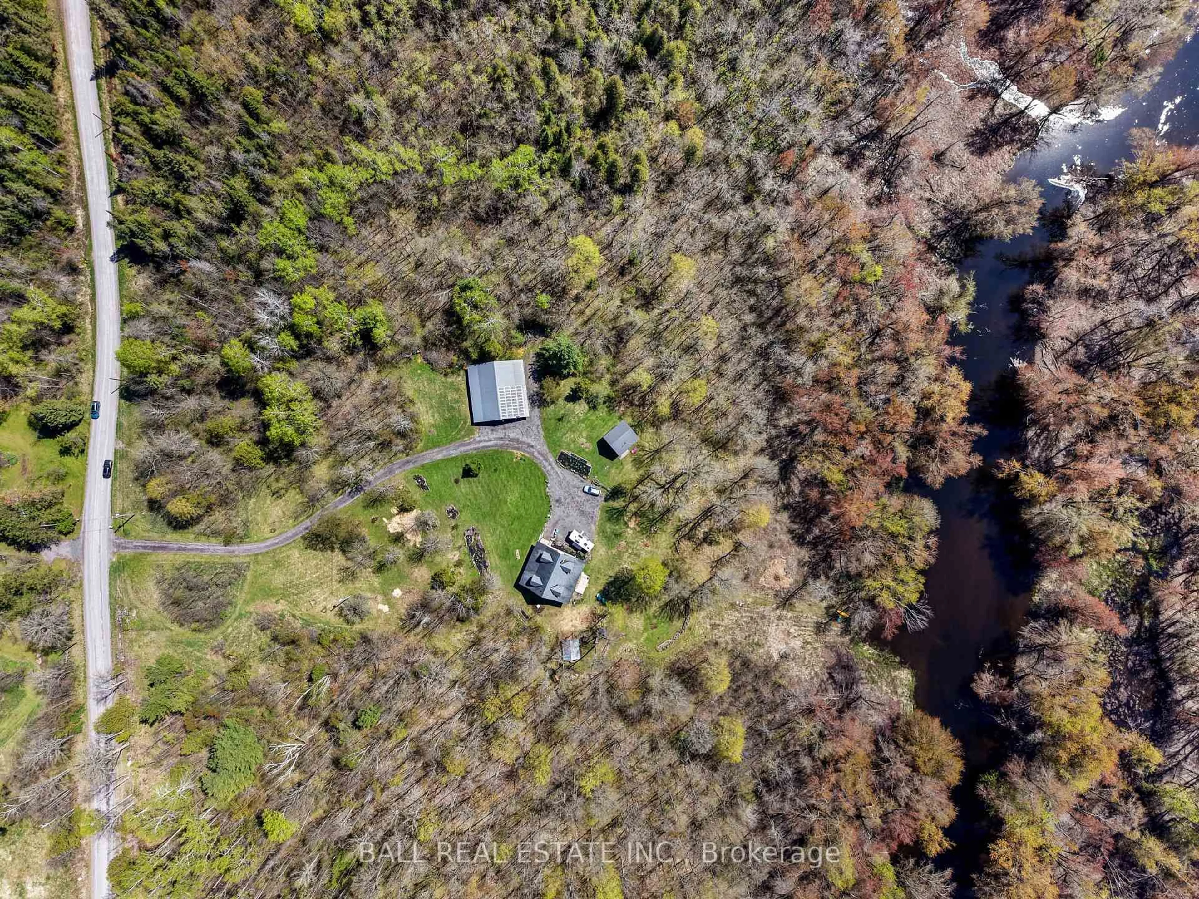 A pic from outside/outdoor area/front of a property/back of a property/a pic from drone, water/lake/river/ocean view for 1801 Old Marmora Rd, Madoc Ontario K0K 2K0