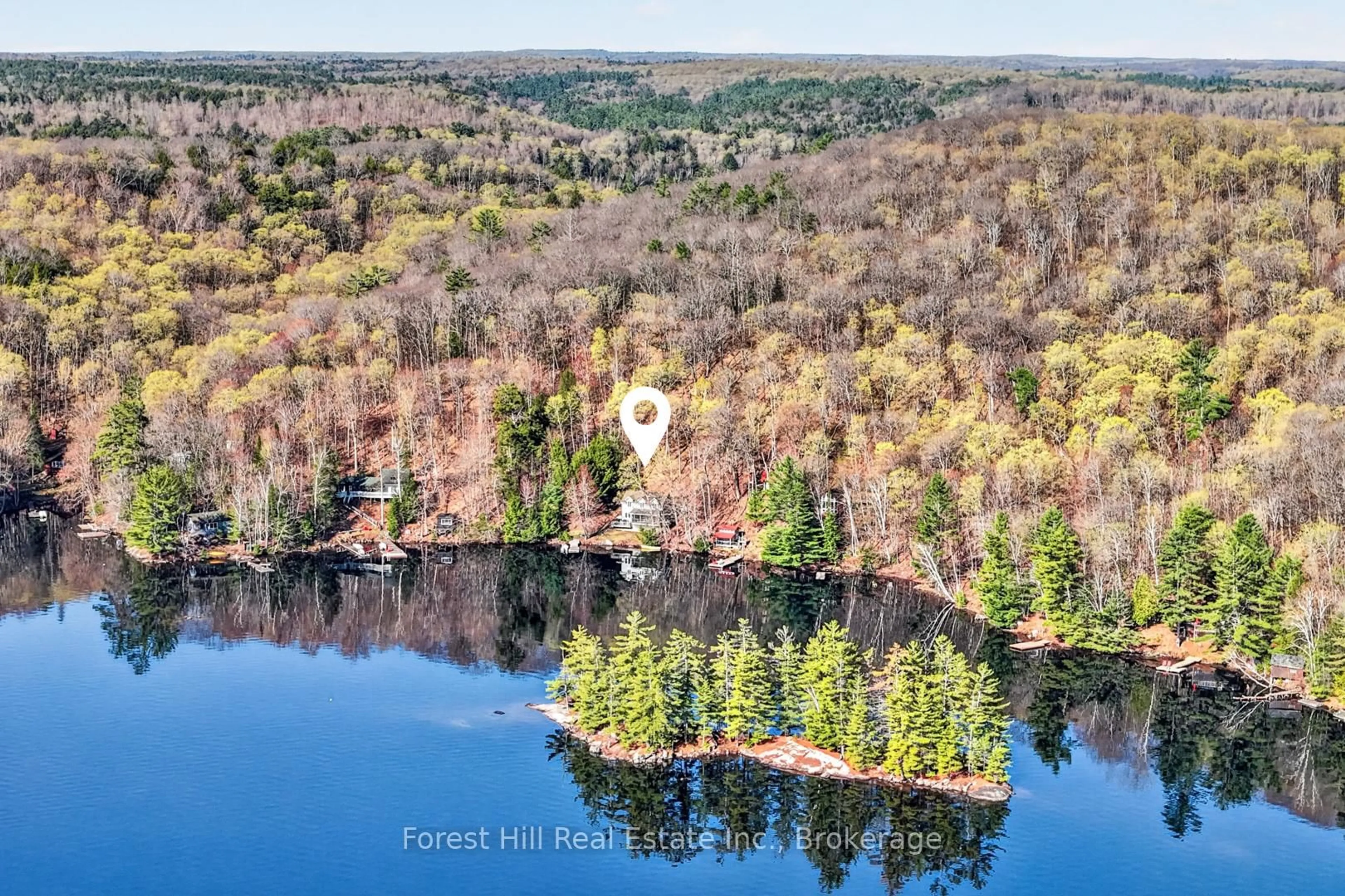 A pic from outside/outdoor area/front of a property/back of a property/a pic from drone, water/lake/river/ocean view for 10835 Raven Lake West Shore Township, Algonquin Highlands Ontario P0A 1E0