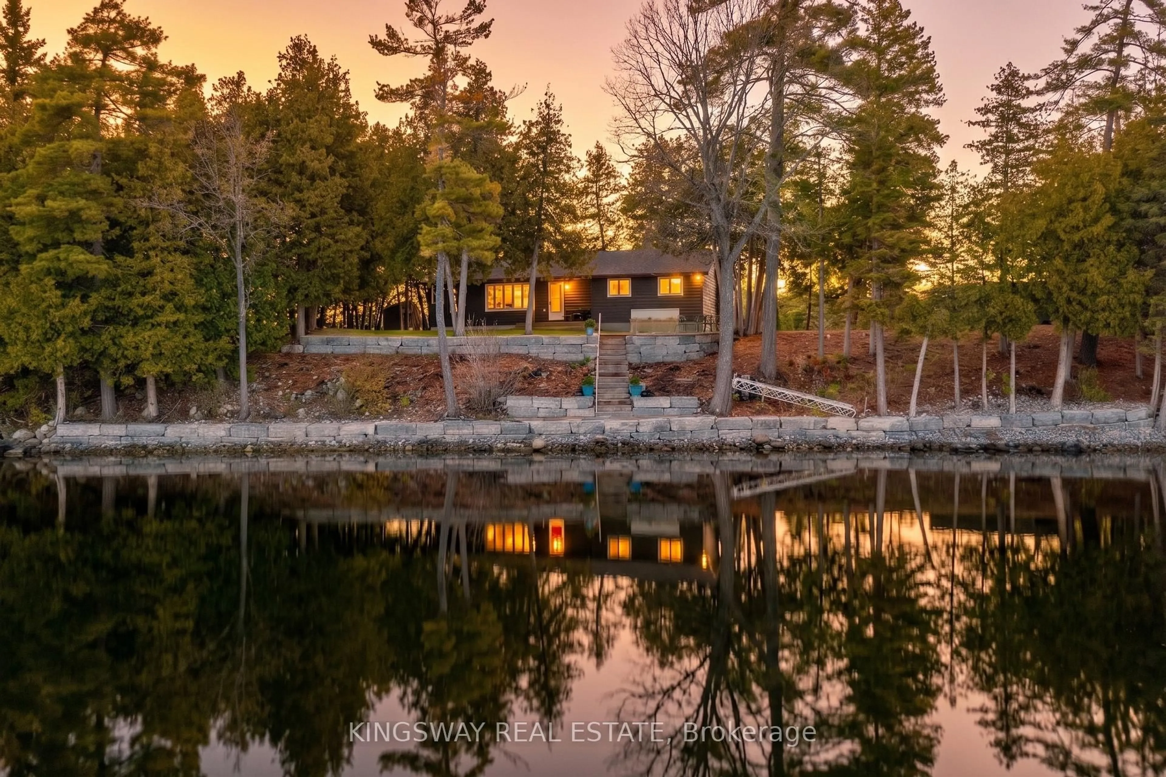 A pic from outside/outdoor area/front of a property/back of a property/a pic from drone, water/lake/river/ocean view for 65 Peace Point Rd, Kawartha Lakes Ontario K0M 1N0