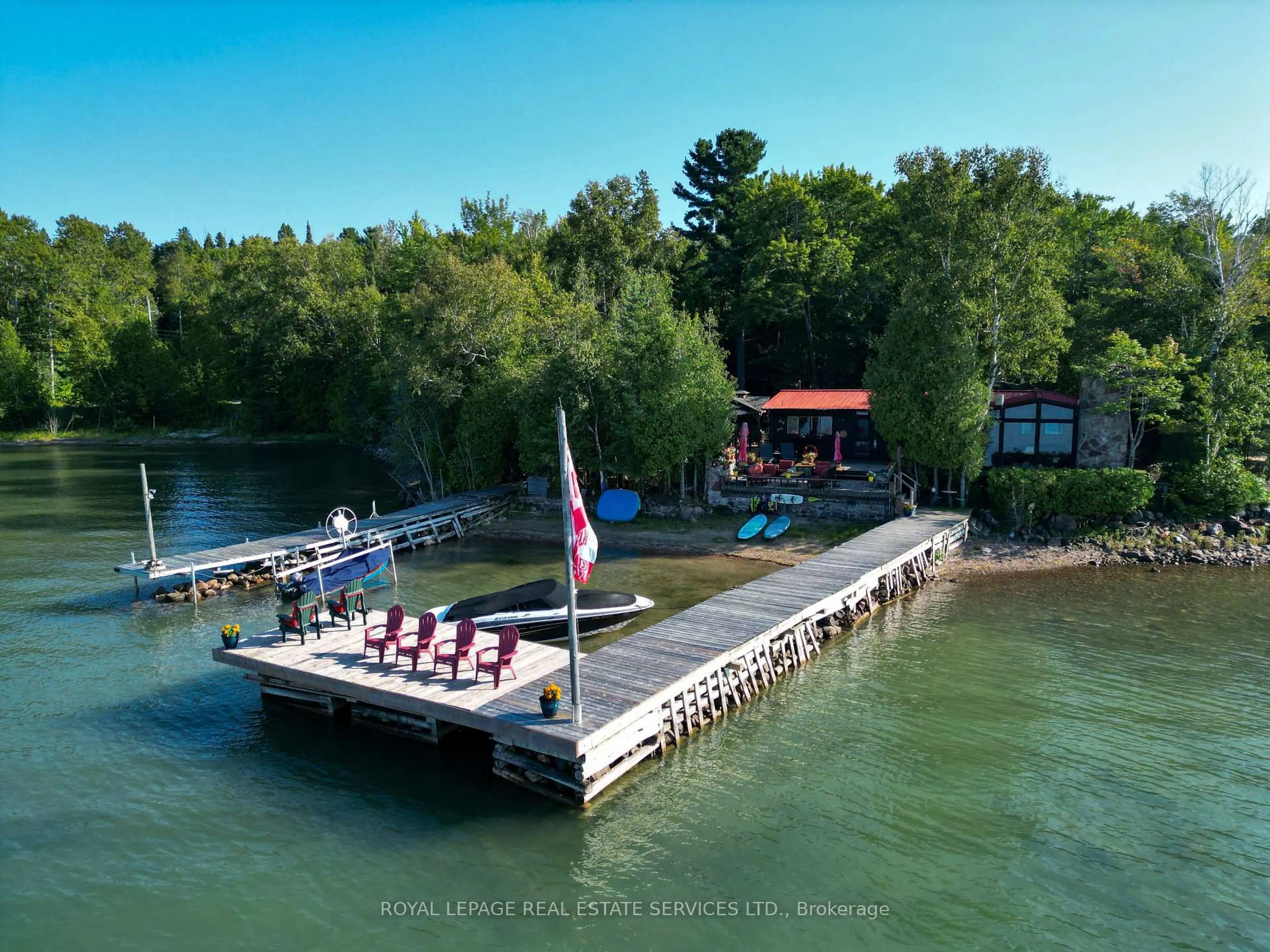 A pic from outside/outdoor area/front of a property/back of a property/a pic from drone, water/lake/river/ocean view for 2278 Shore Rd, St. Joseph Ontario P0R 1J0