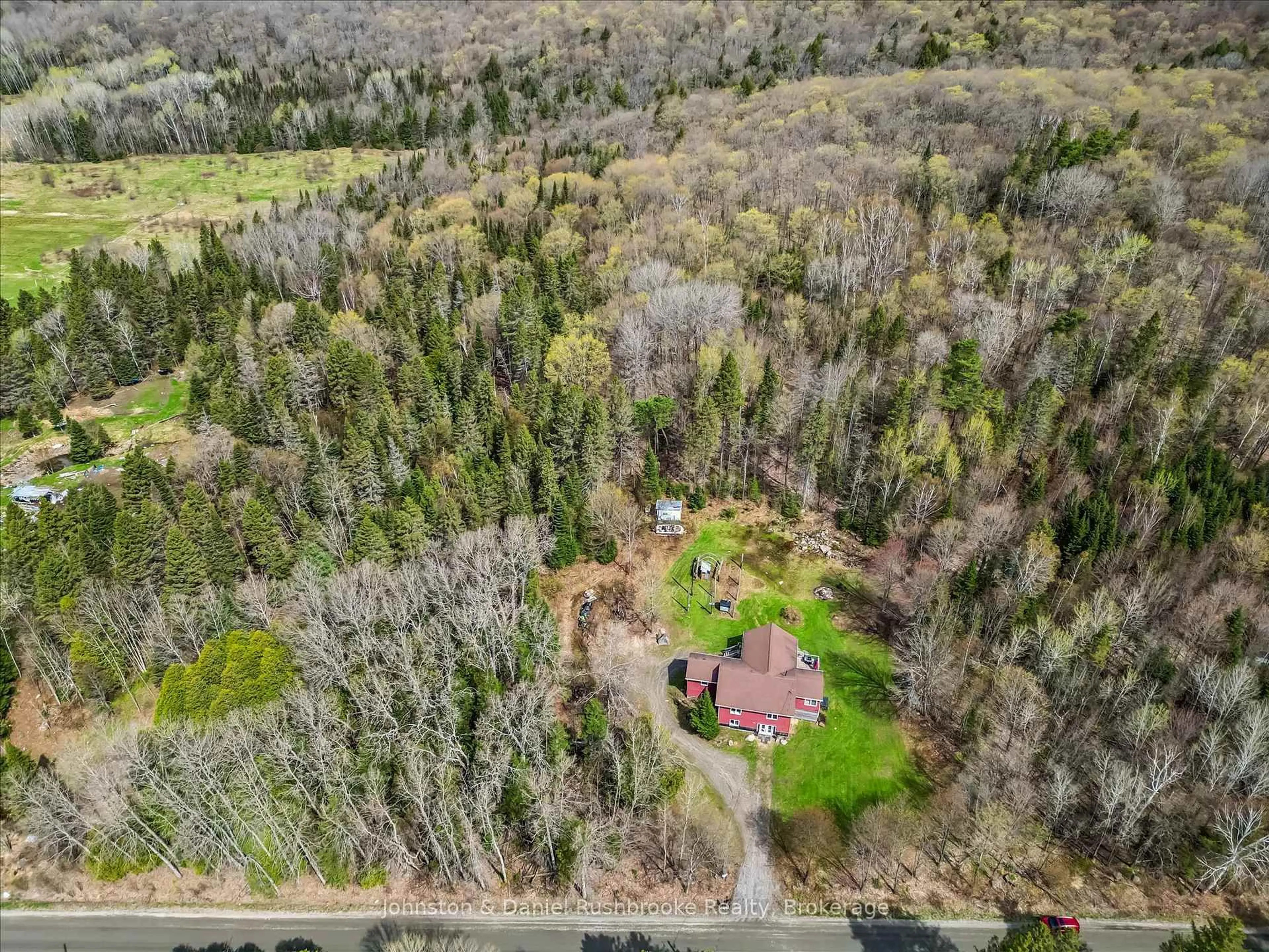 A pic from outside/outdoor area/front of a property/back of a property/a pic from drone, forest/trees view for 2519 South Horn Lake Rd R.R.#3 Rd, Magnetawan Ontario P0A 1C0
