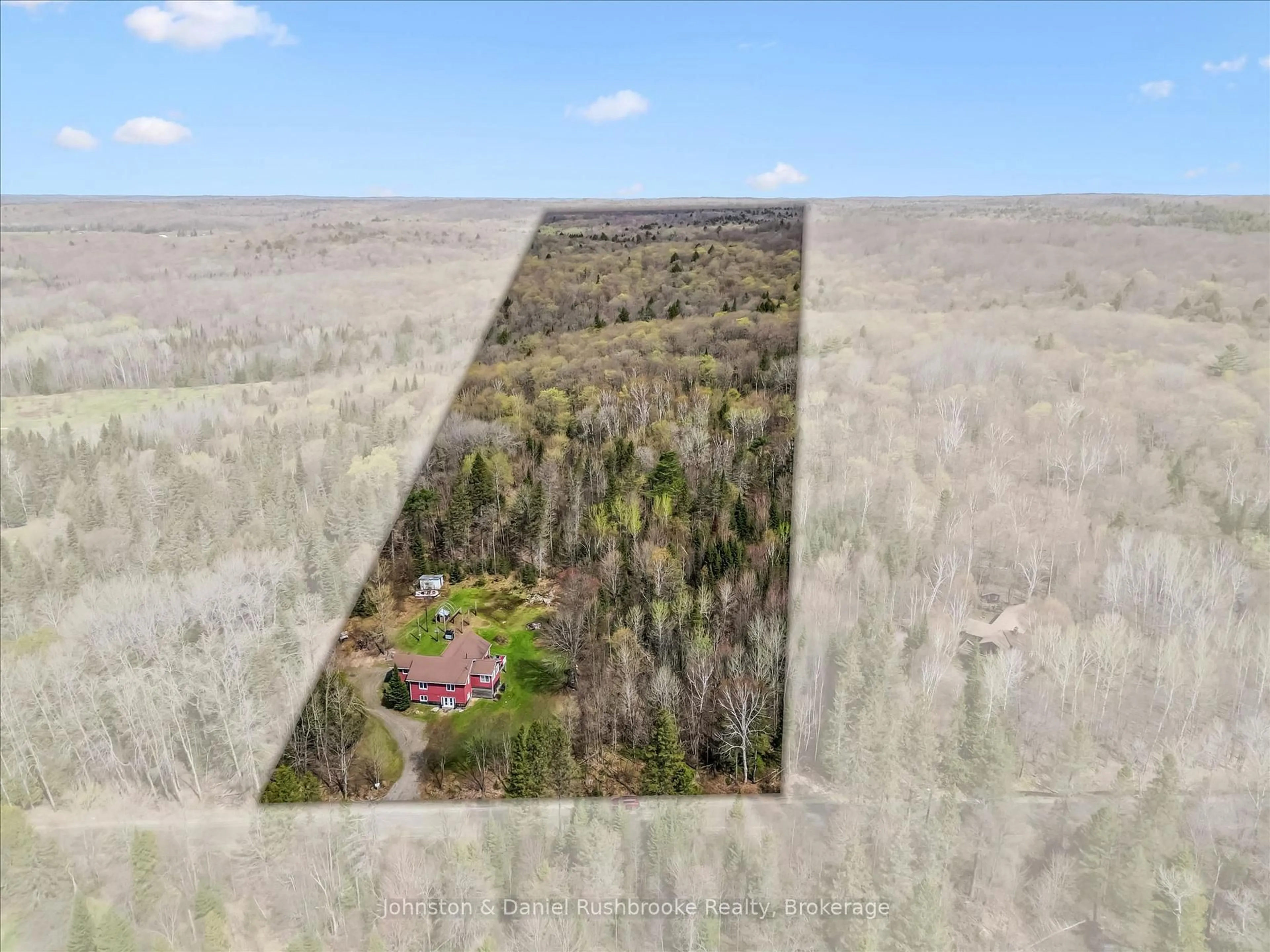 A pic from outside/outdoor area/front of a property/back of a property/a pic from drone, forest/trees view for 2519 South Horn Lake Rd R.R.#3 Rd, Magnetawan Ontario P0A 1C0
