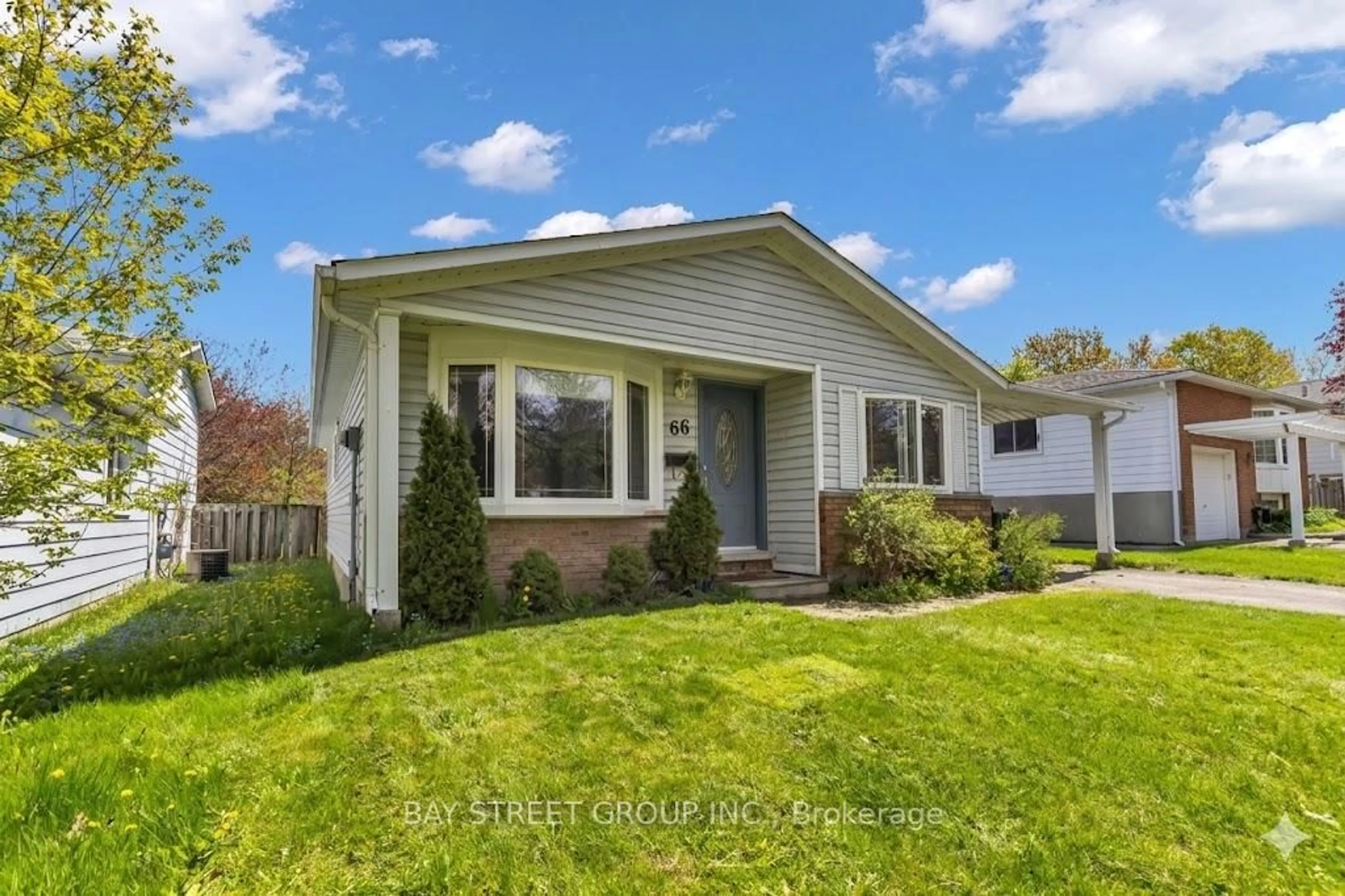 Home with vinyl exterior material, street for 66 Amos Ave, Waterloo Ontario N2L 5G3