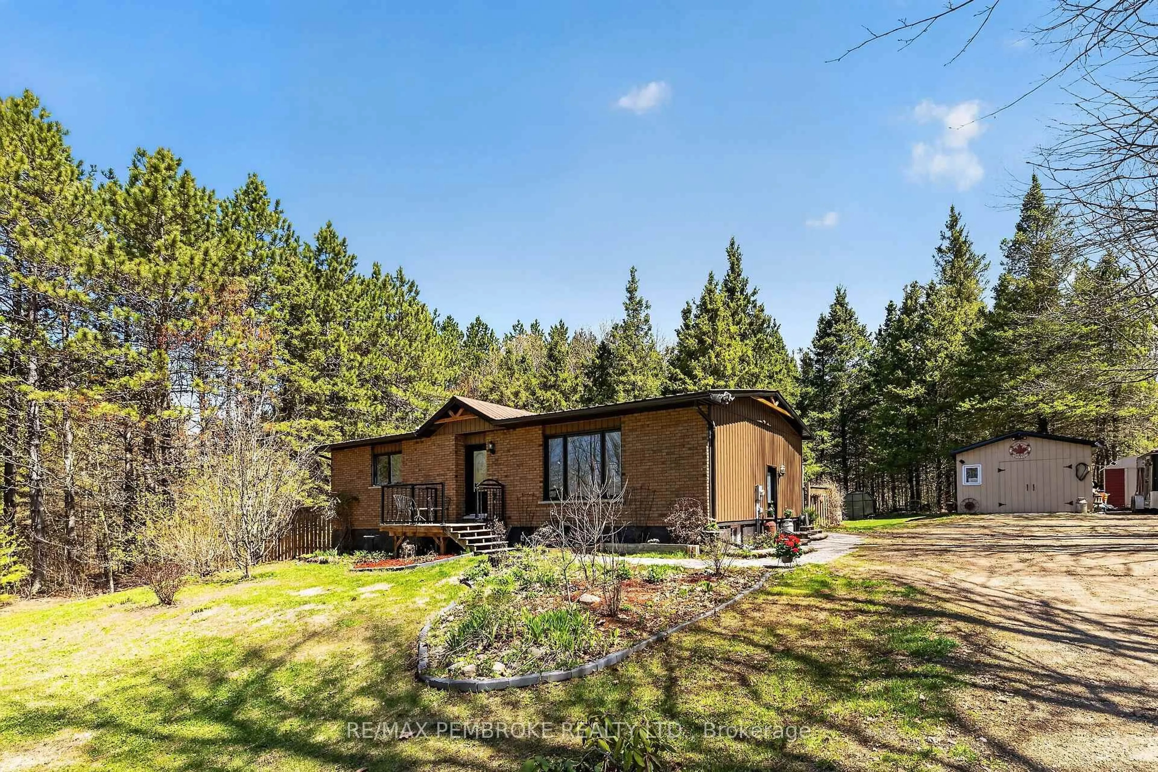 A pic from outside/outdoor area/front of a property/back of a property/a pic from drone, forest/trees view for 1346 Station Hill Rd, Petawawa Ontario K8A 6W7