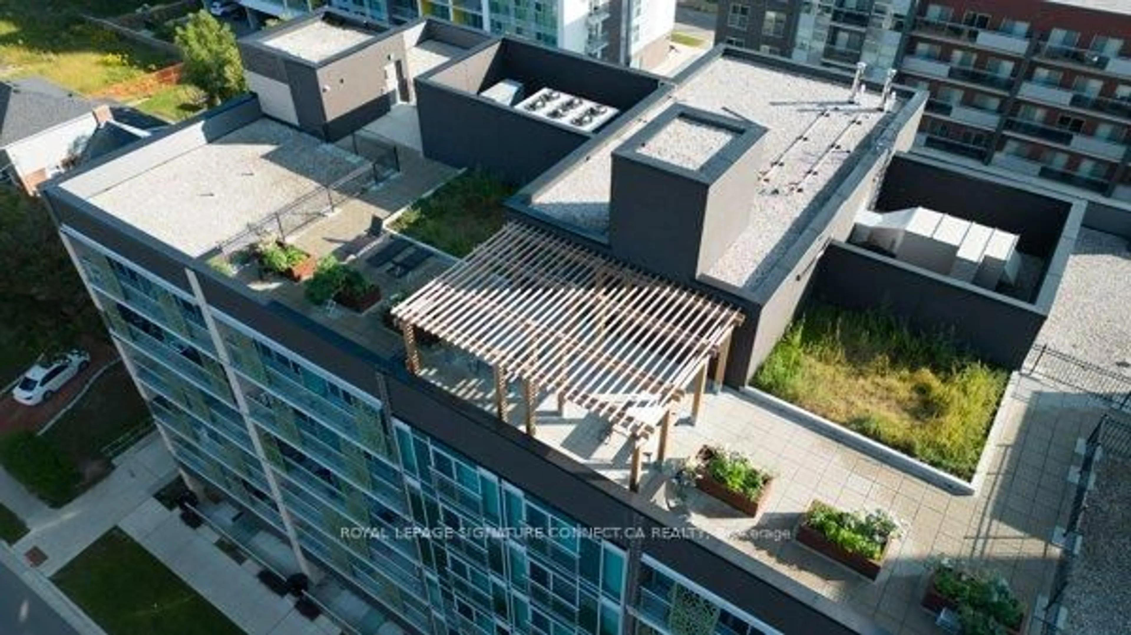 A pic from outside/outdoor area/front of a property/back of a property/a pic from drone, city buildings view from balcony for 250 Albert St #208, Waterloo Ontario N2L 0H5