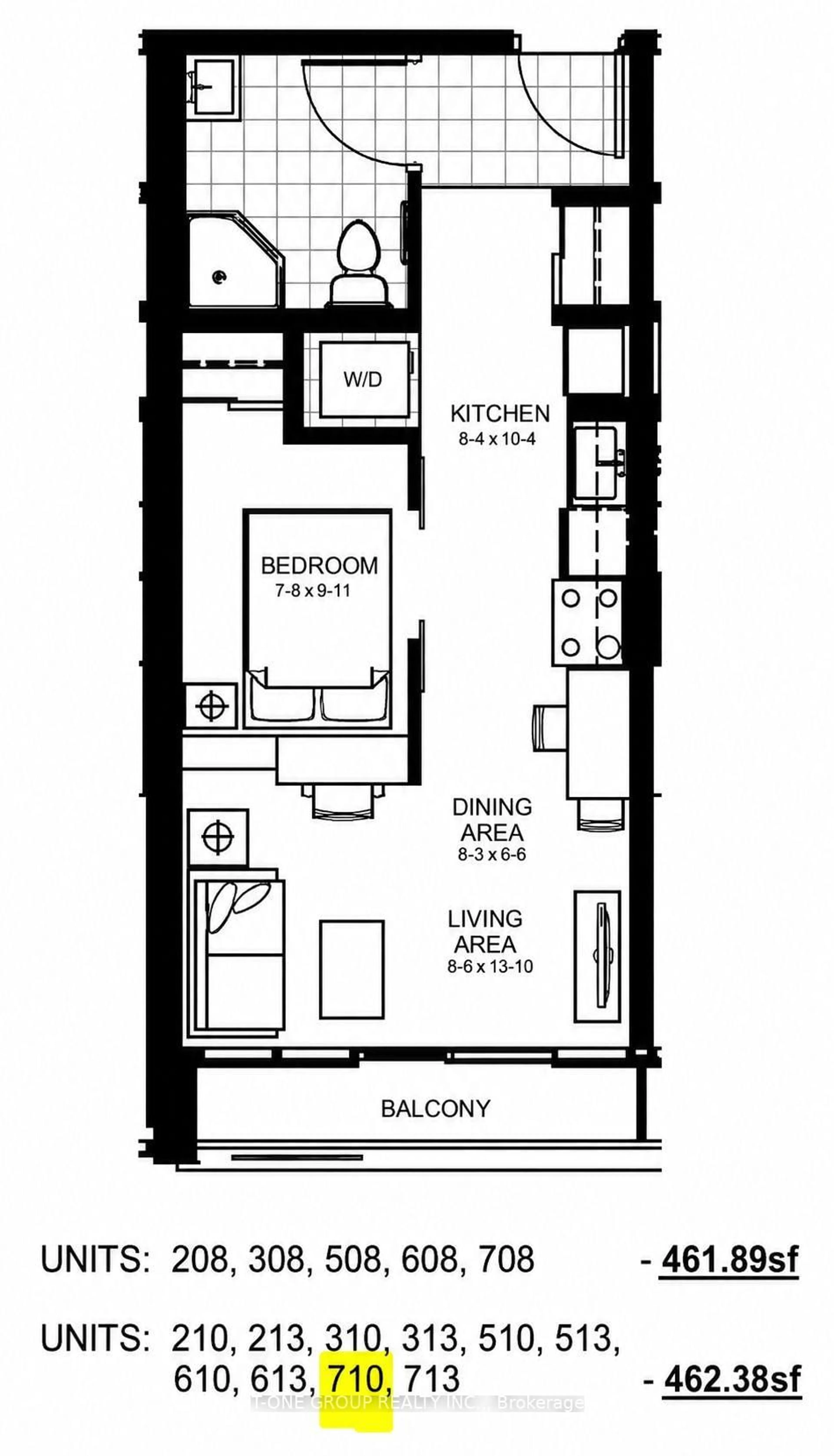 Floor plan for 250 Albert St #710, Waterloo Ontario N2L 0H5