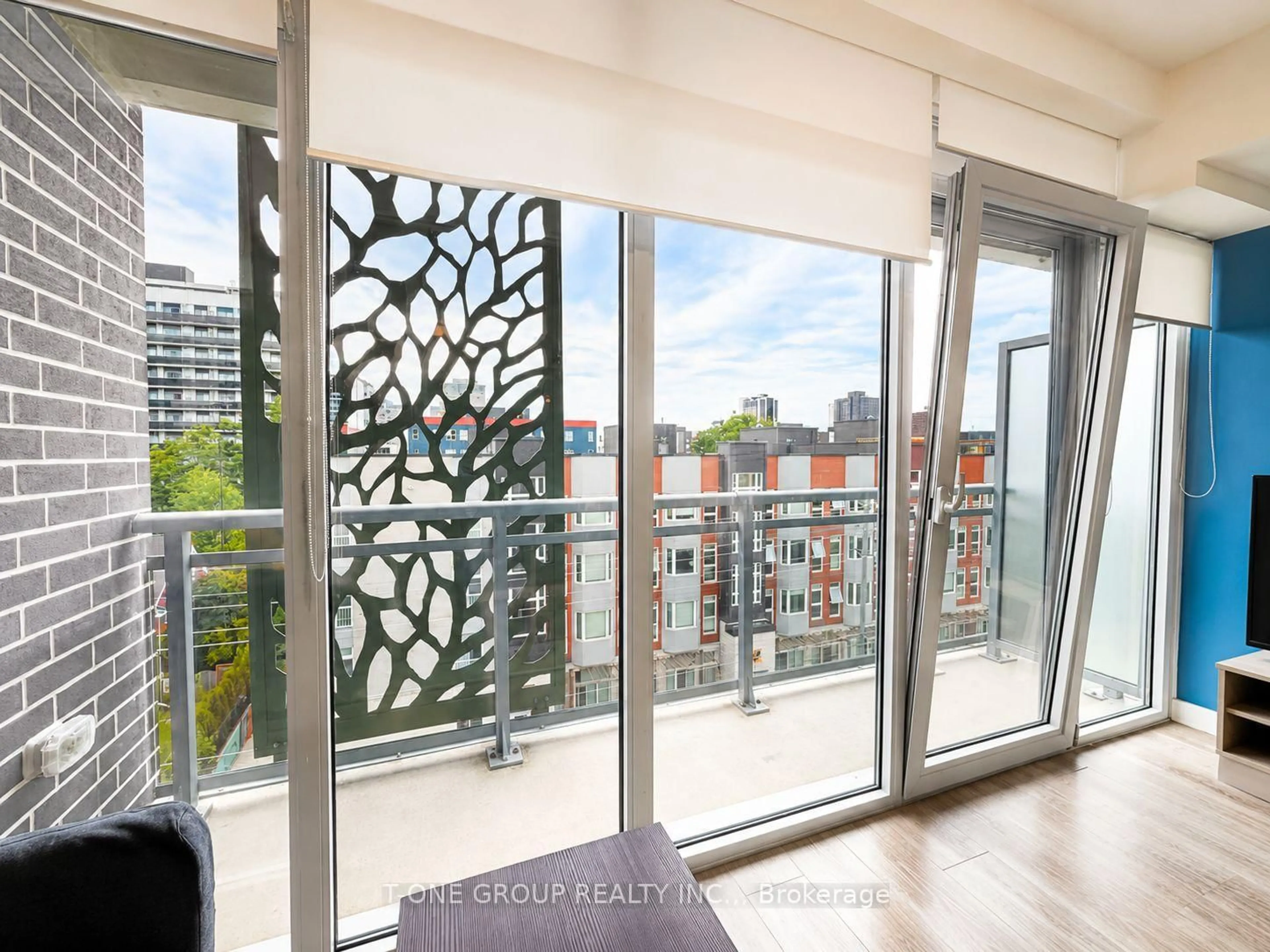 Balcony in the apartment, city buildings view from balcony for 250 Albert St #710, Waterloo Ontario N2L 0H5