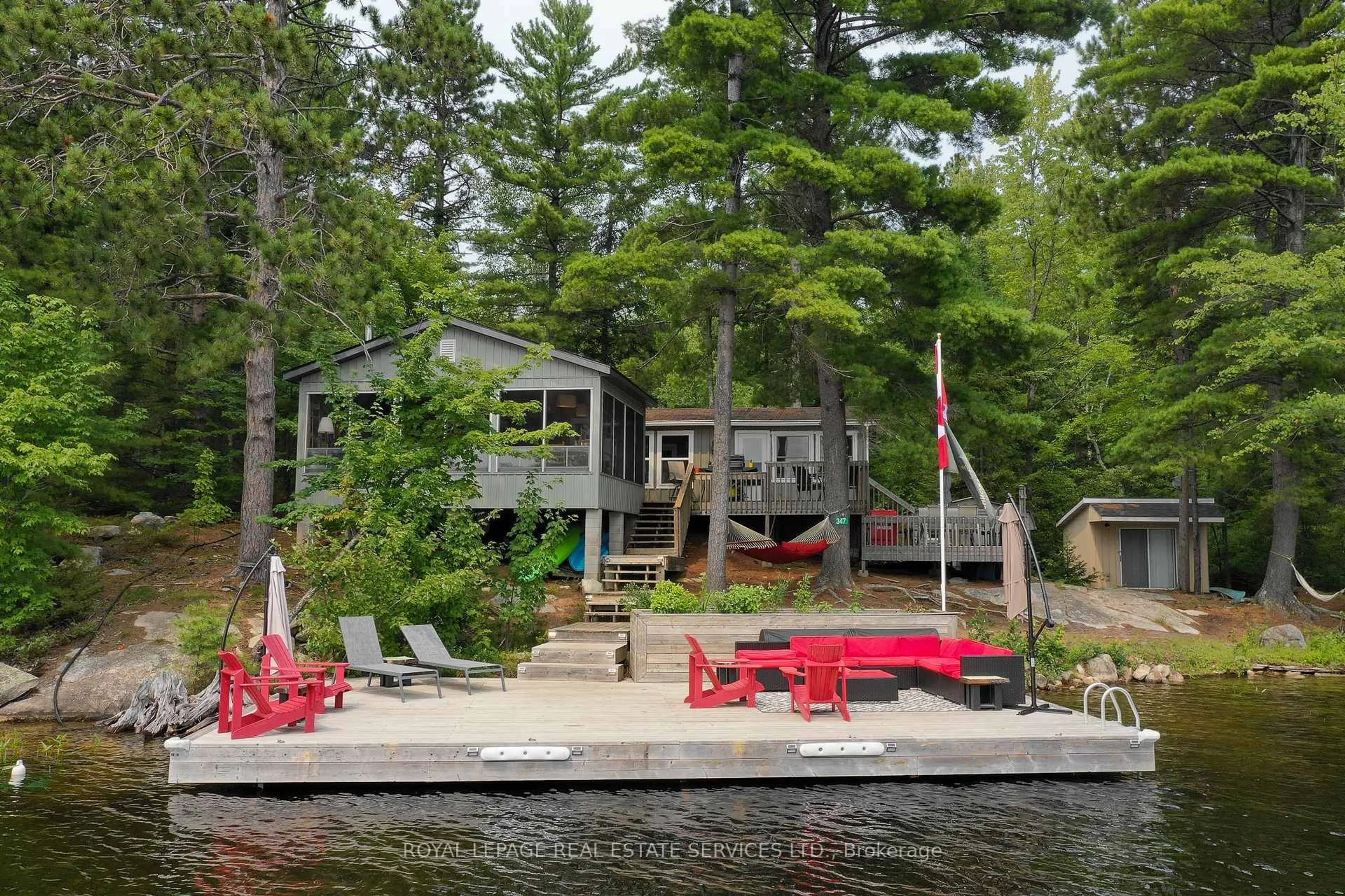 Patio, water/lake/river/ocean view for 347 Weslemkoon Lake, Hastings Ontario K0L 1W0