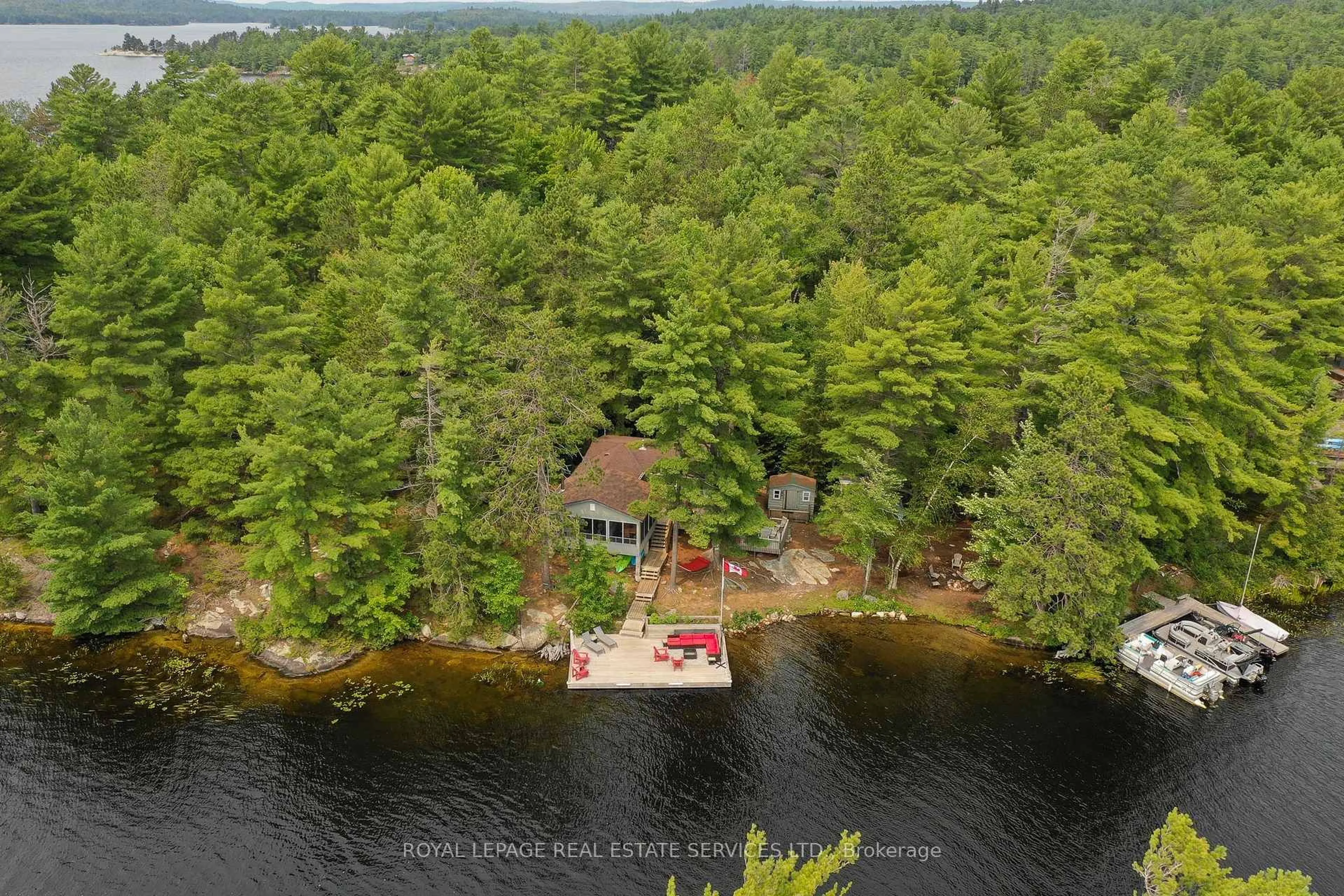 A pic from outside/outdoor area/front of a property/back of a property/a pic from drone, water/lake/river/ocean view for 347 Weslemkoon Lake, Hastings Ontario K0L 1W0