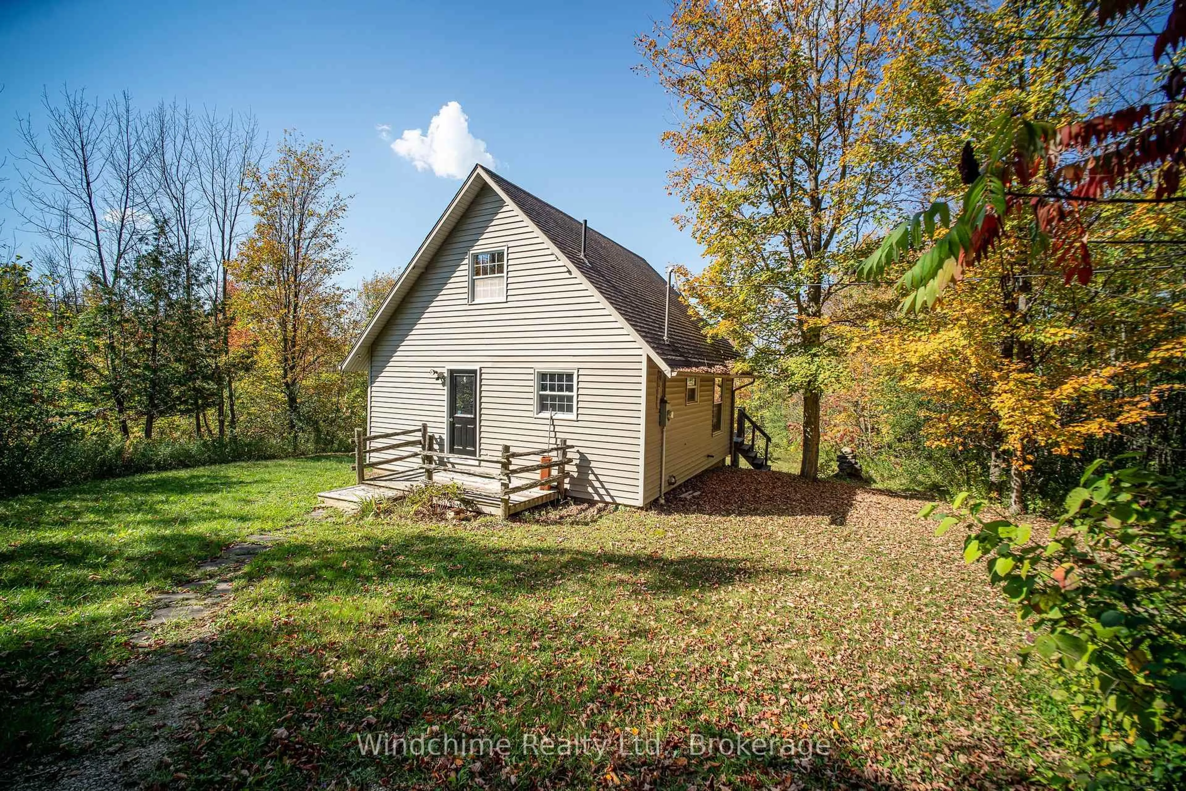 A pic from outside/outdoor area/front of a property/back of a property/a pic from drone, unknown for 110 Old Baldy Access Rd, Grey Highlands Ontario N0C 1G0