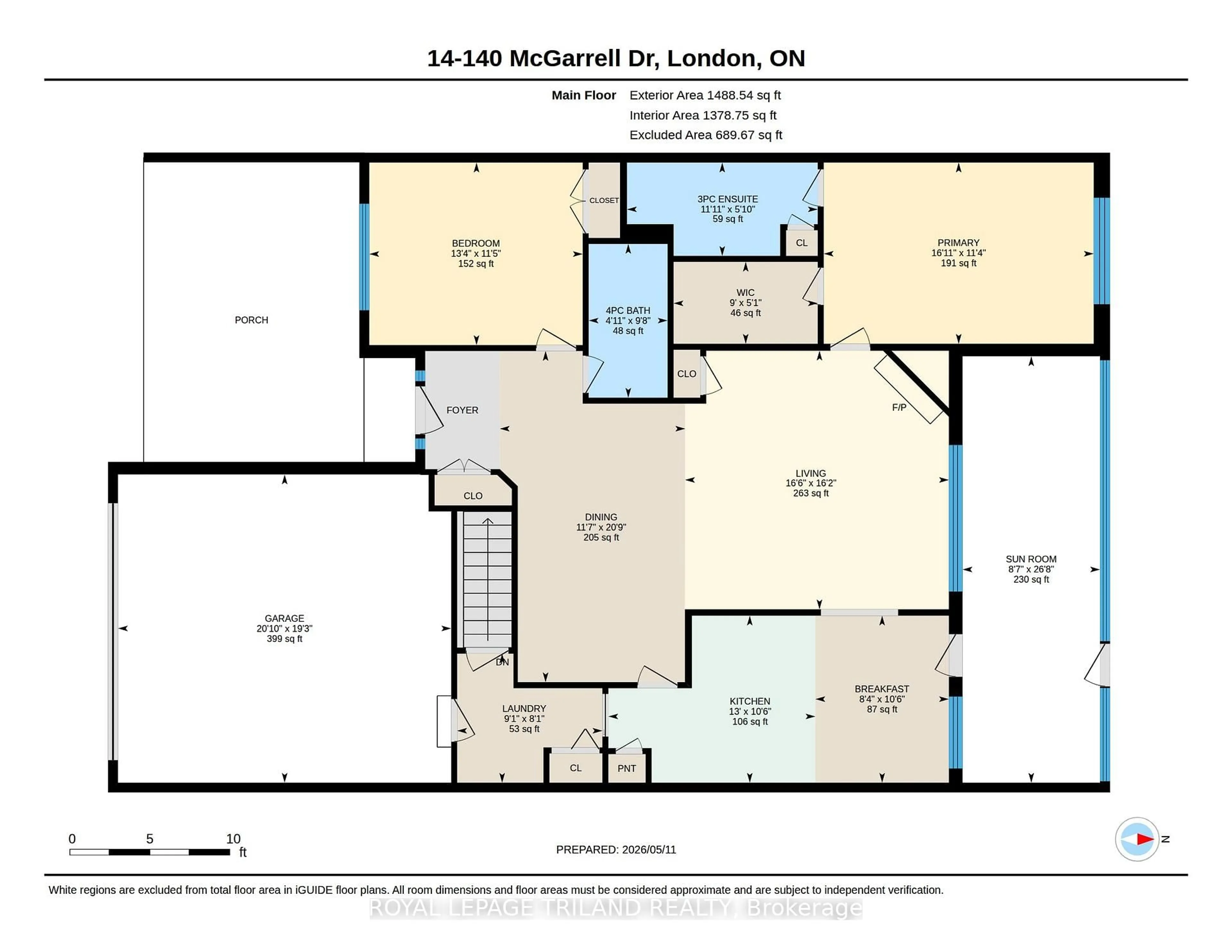 Floor plan for 140 McGarrell Dr #14, London North Ontario N6G 5J1