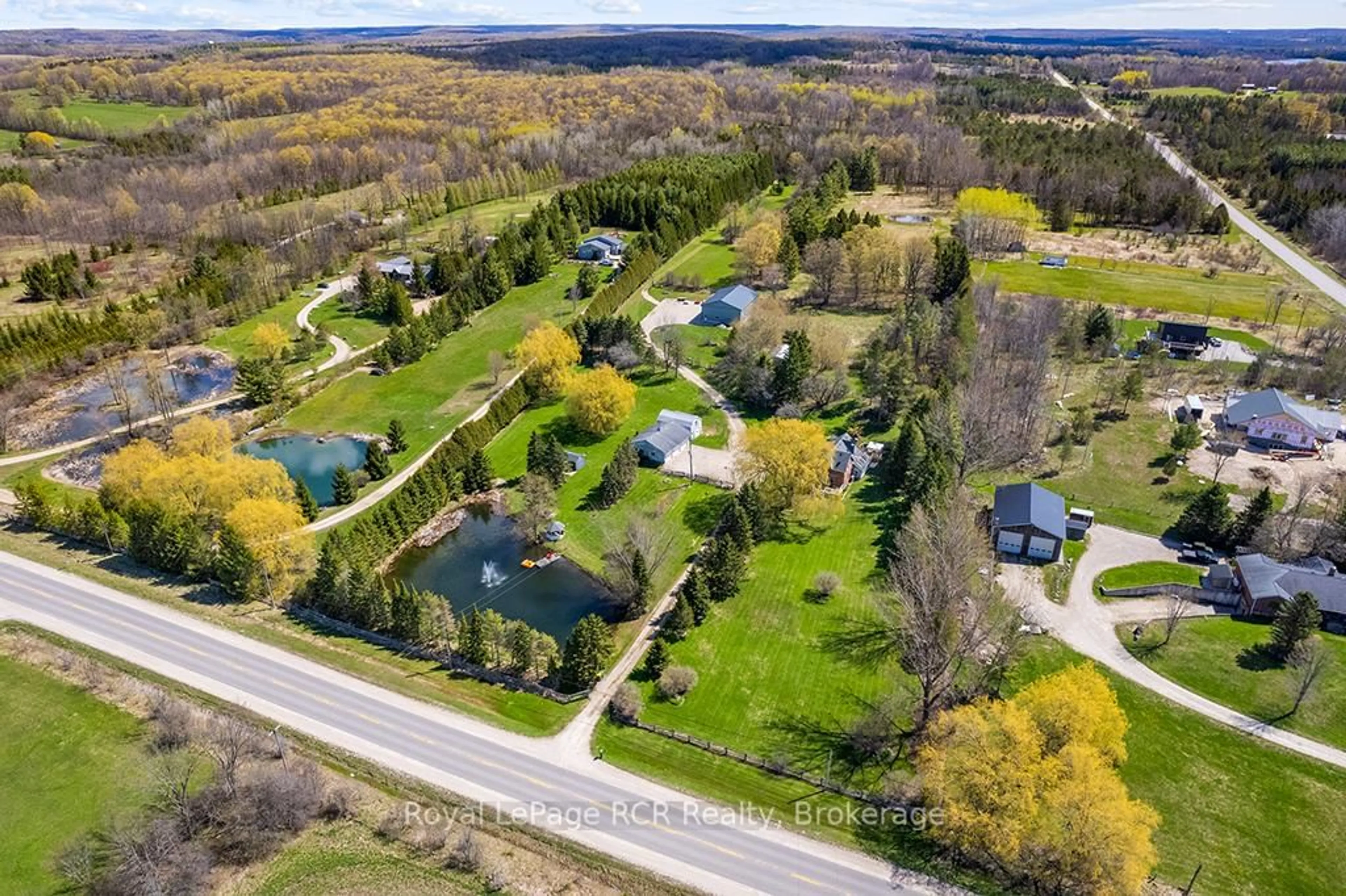 A pic from outside/outdoor area/front of a property/back of a property/a pic from drone, water/lake/river/ocean view for 194659 Grey Rd 13, Grey Highlands Ontario N0C 1E0