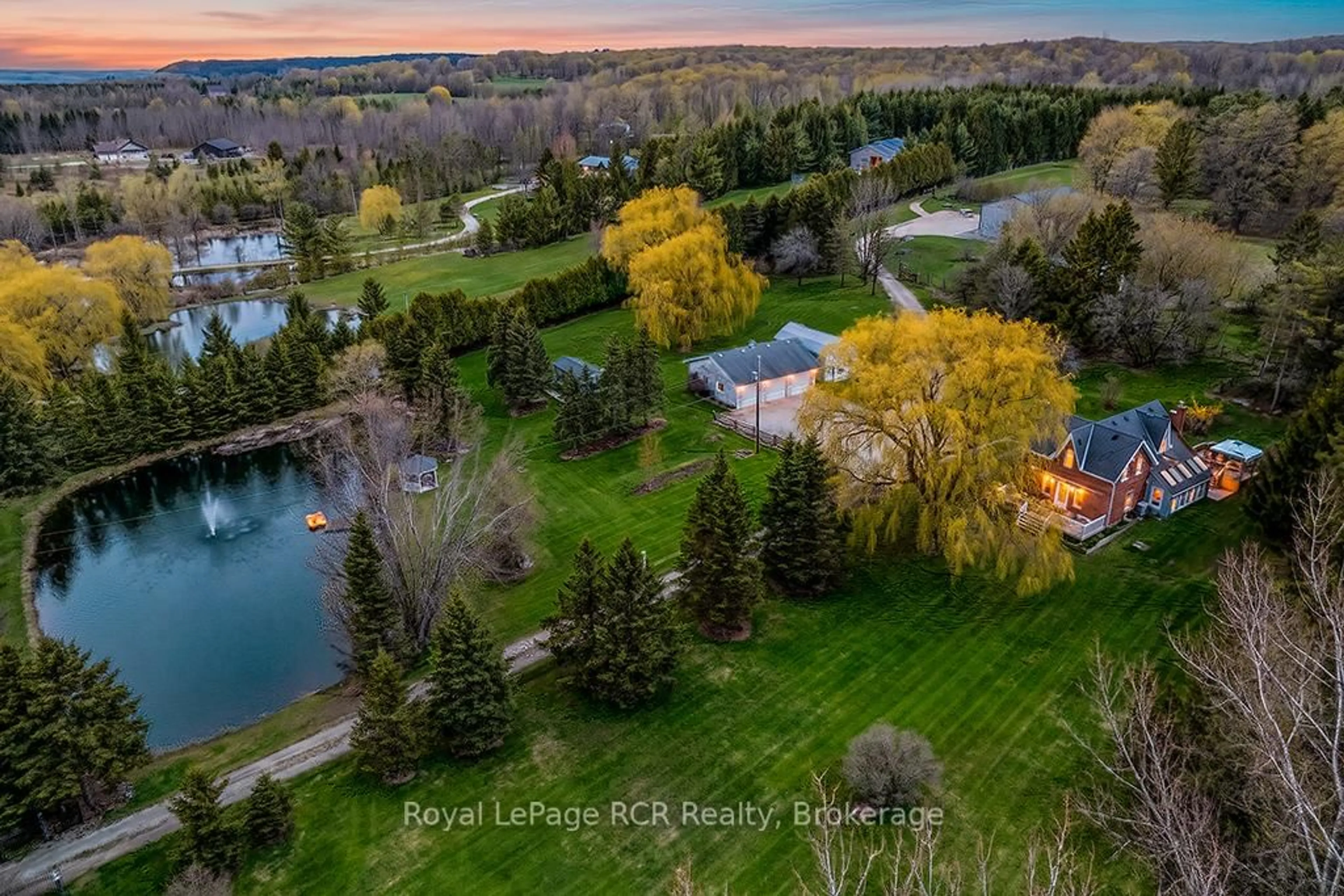 A pic from outside/outdoor area/front of a property/back of a property/a pic from drone, water/lake/river/ocean view for 194659 Grey Rd 13, Grey Highlands Ontario N0C 1E0