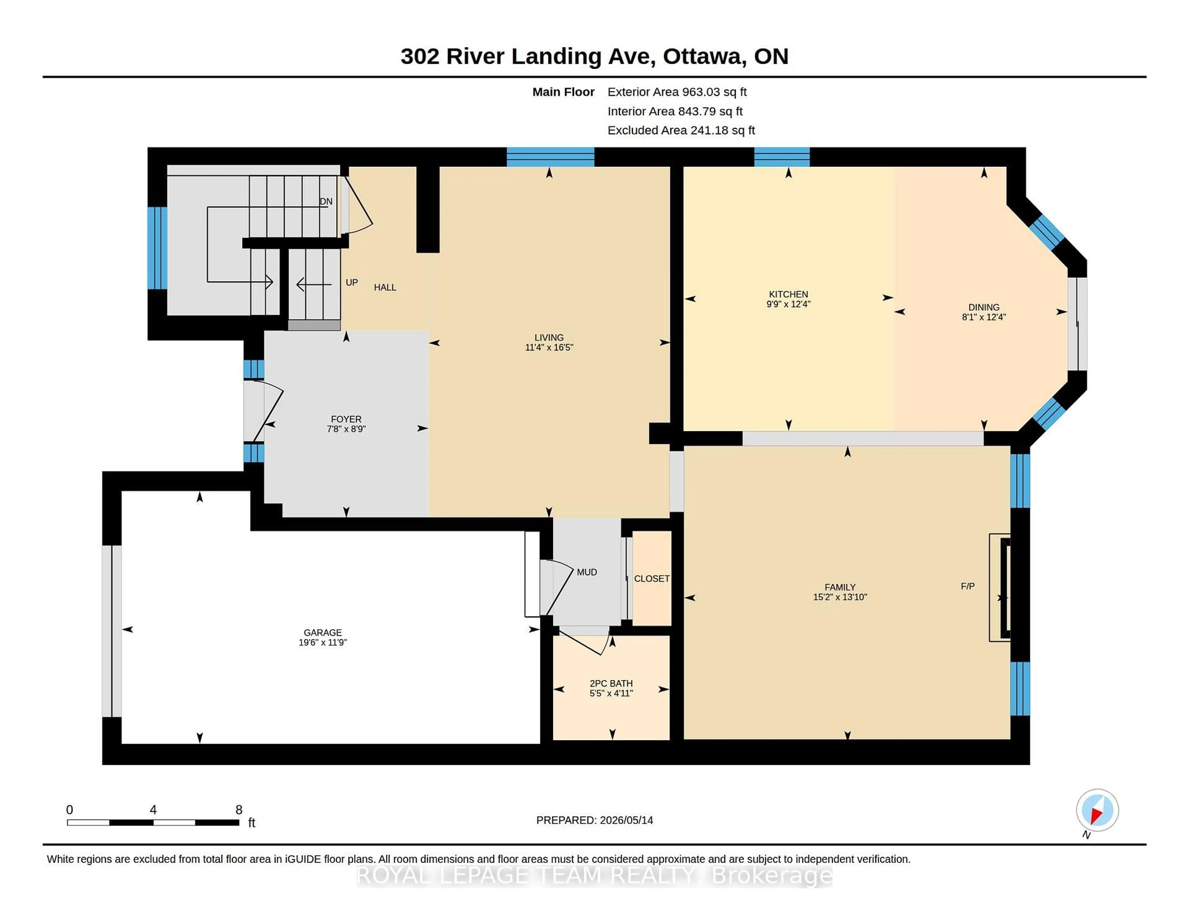 Floor plan for 302 River Landing Ave, Ottawa Ontario K2J 3V4