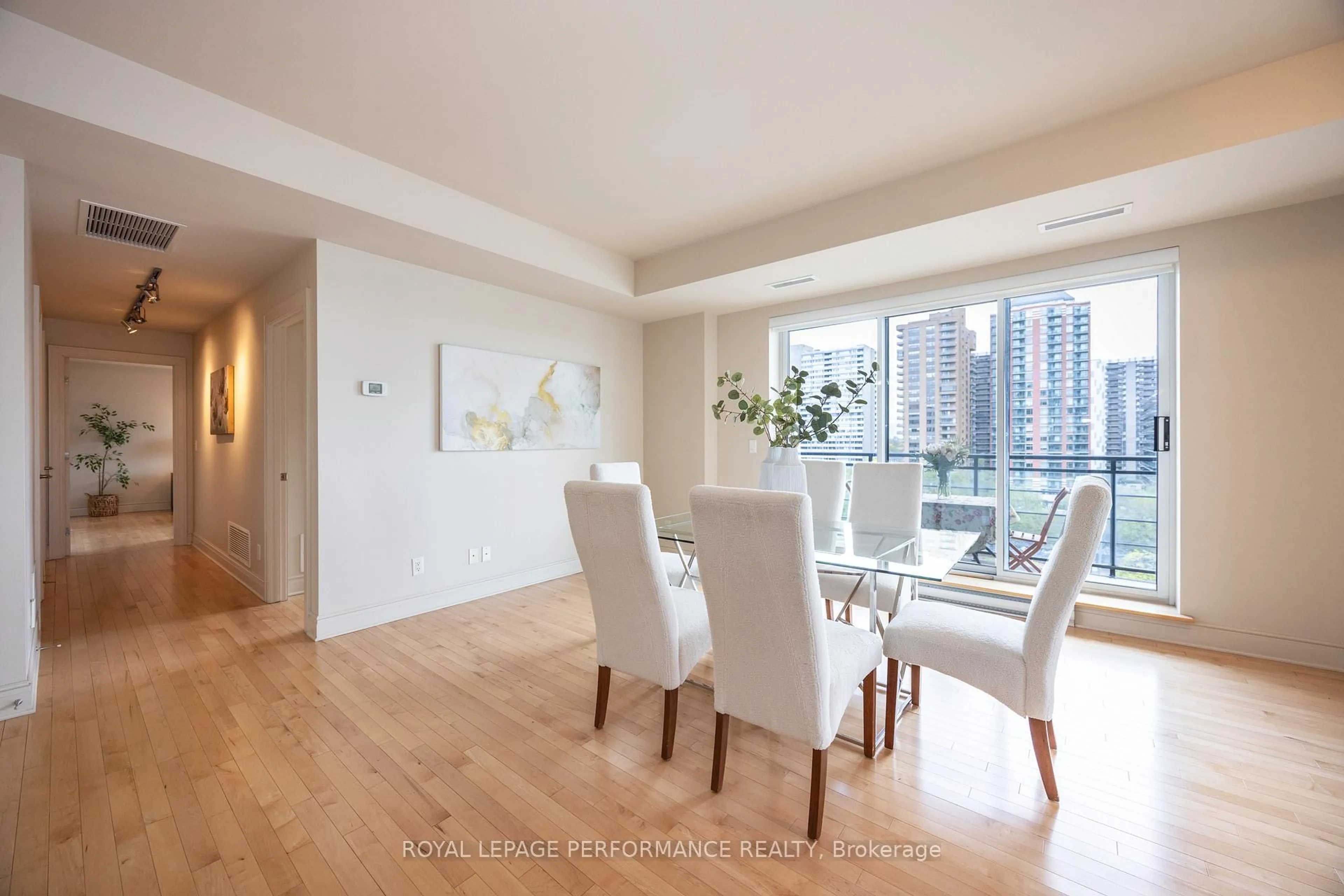 Dining room, wood/laminate floor for 95 Bronson Ave #1006, Ottawa Ontario K1R 1E2