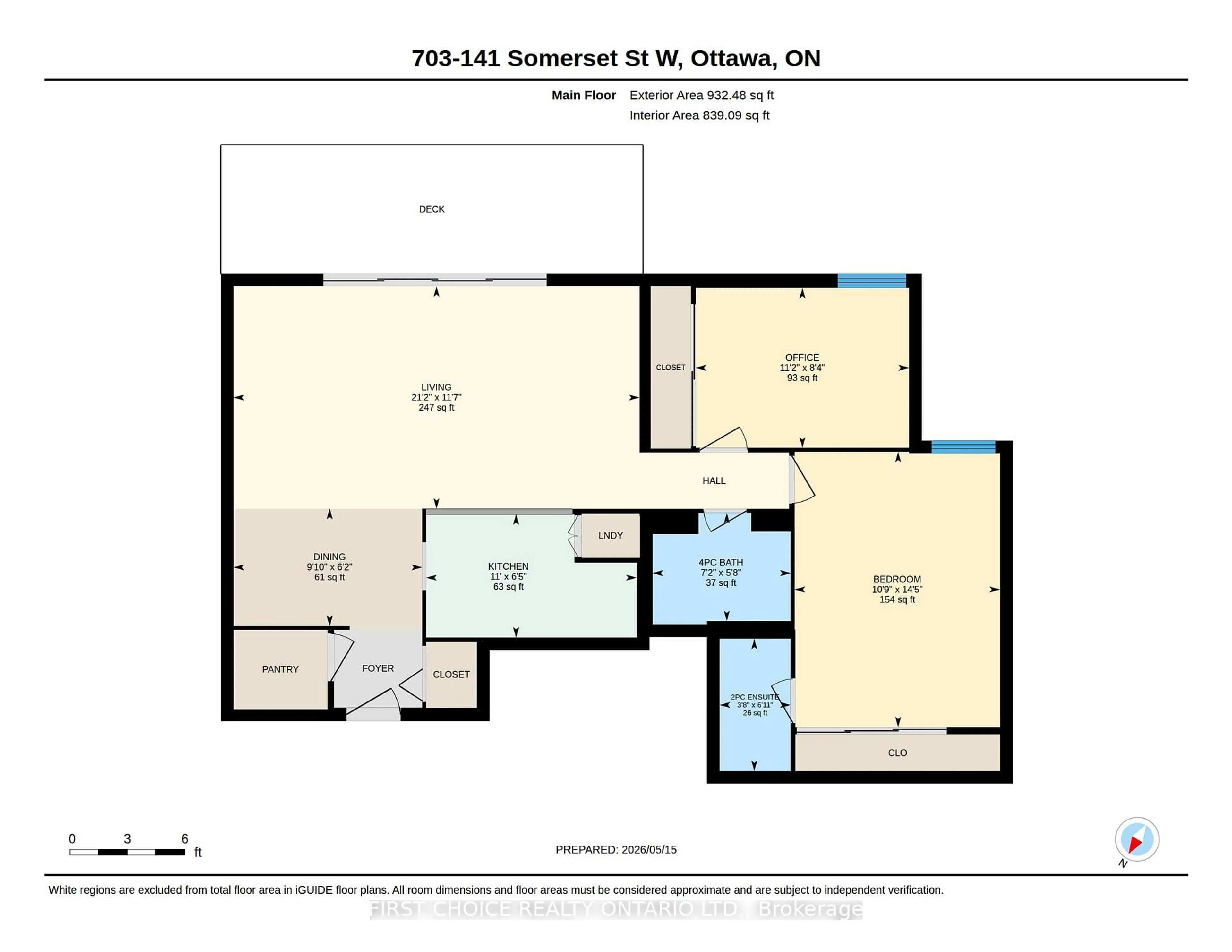 Floor plan for 141 Somerset St #703, Ottawa Ontario K2P 2H1