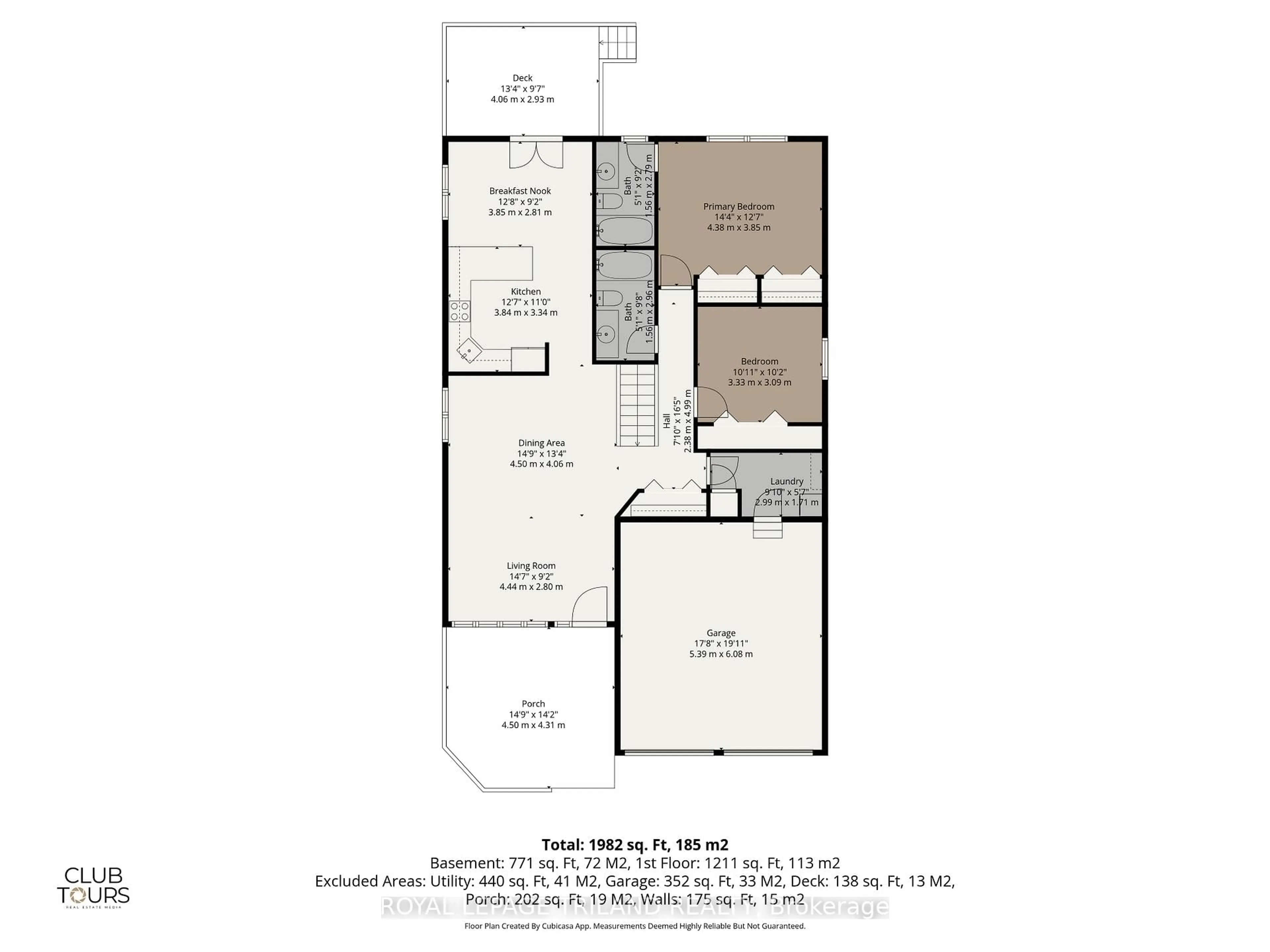 Floor plan for 18 Cadeau Terr #43, London South Ontario N6K 4Z1