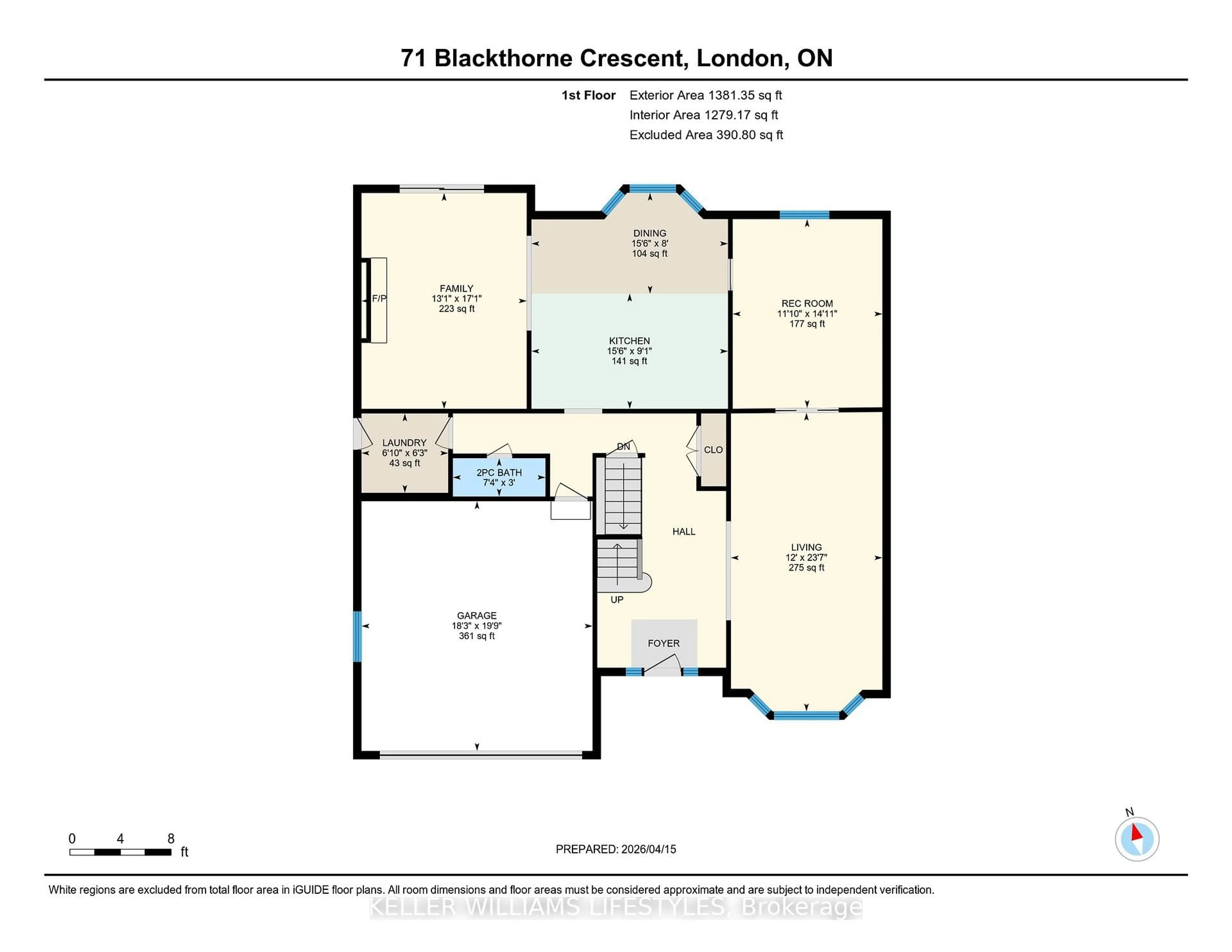Floor plan for 71 Blackthorne Cres, London South Ontario N6J 4B3