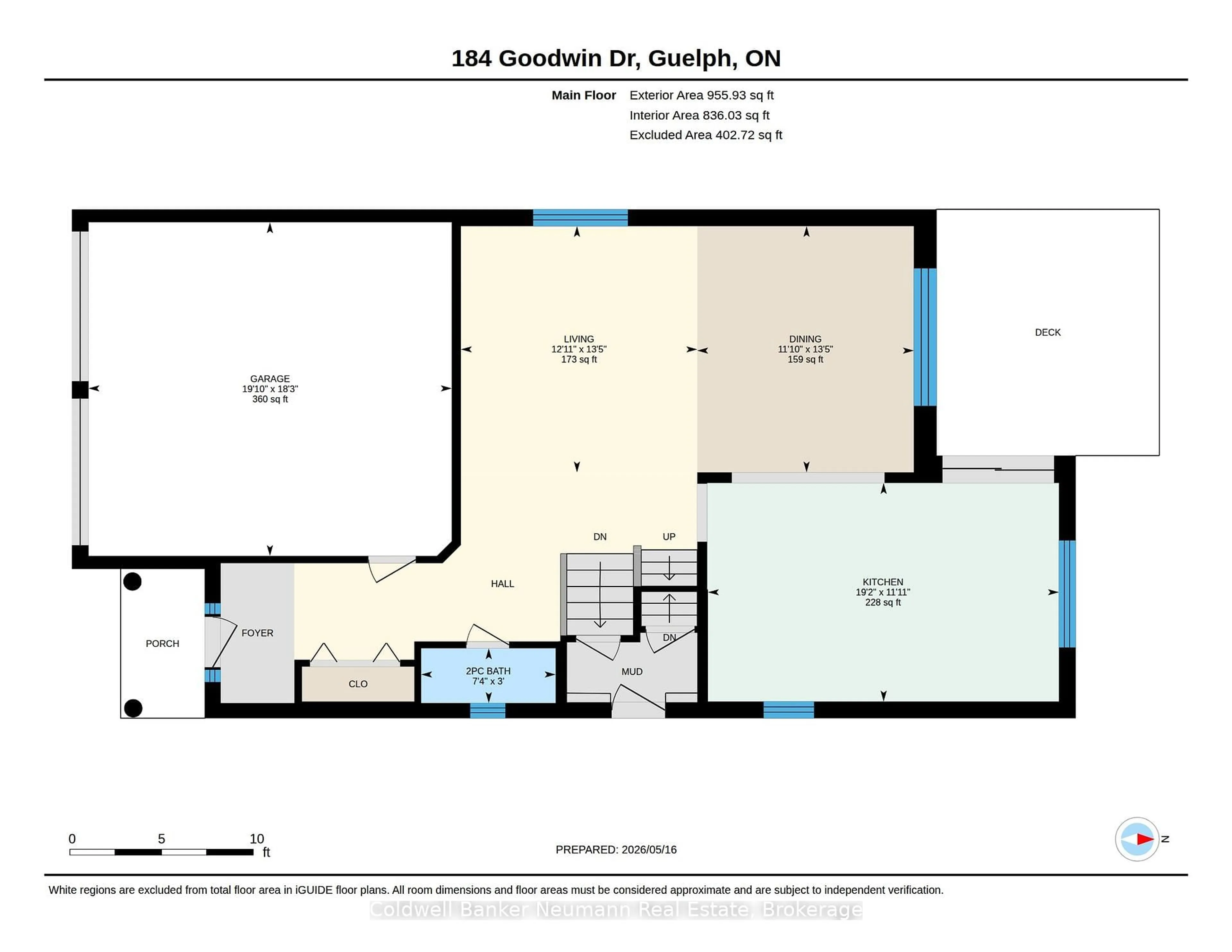 Floor plan for 184 Goodwin Dr, Guelph Ontario N1L 0C7